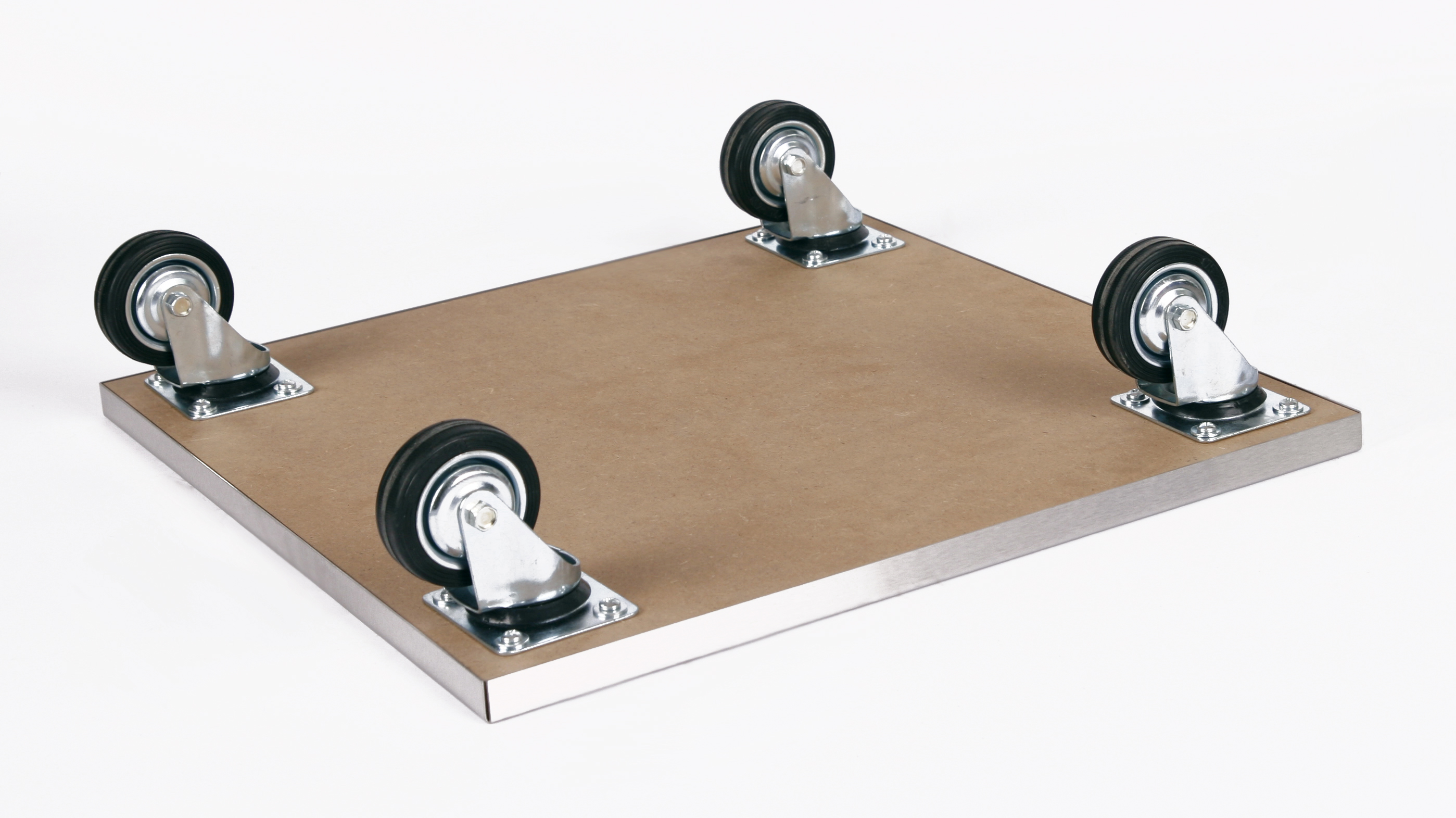 Rollbrett Pflanzenroller 30x30cm Edelstahl 200kg große Rollen SZAGATO Made in Germany Blumenuntersetzer Möbelroller Blumenroller Transportroller