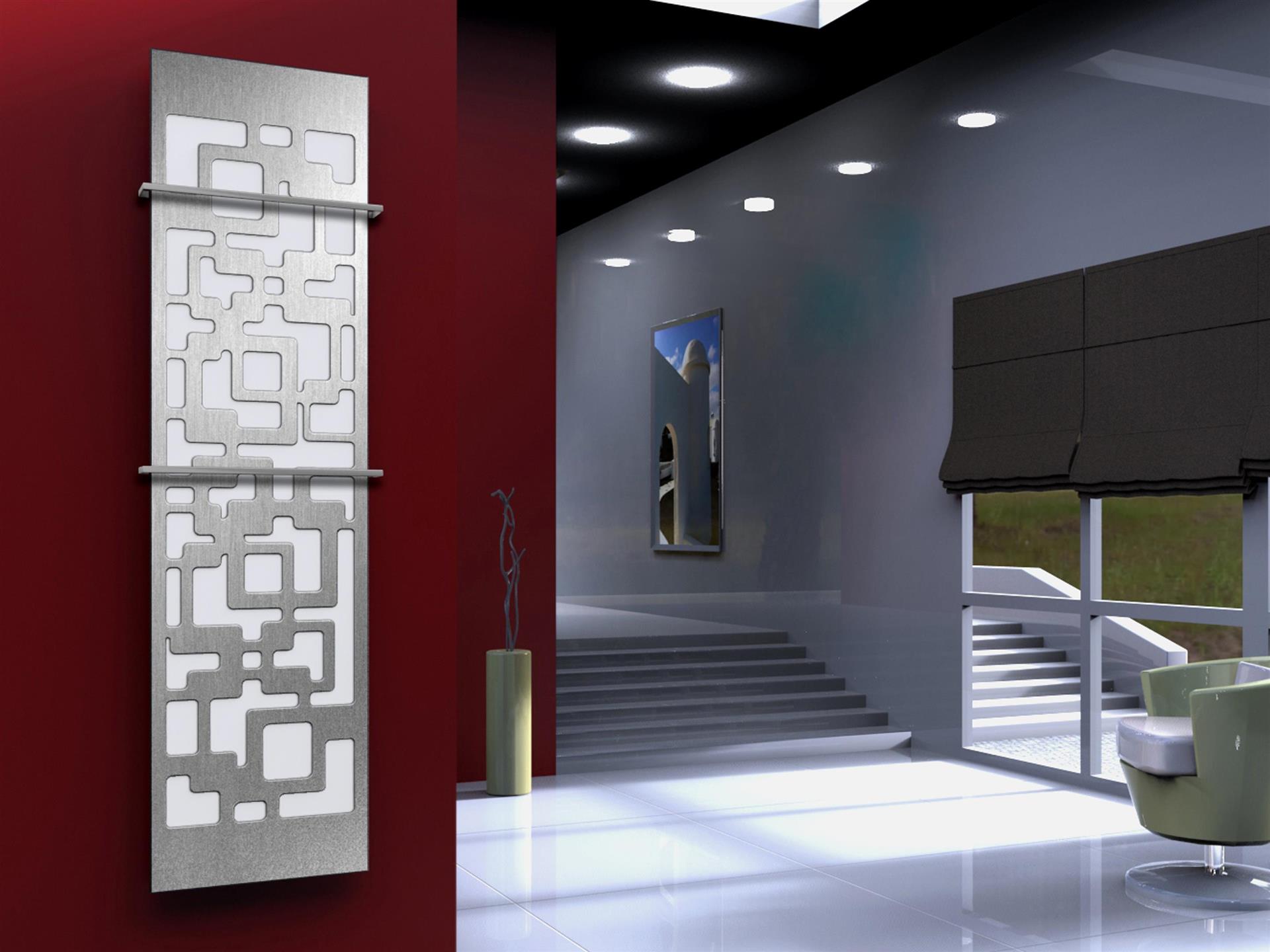 BADHEIZKÖRPER Design Downtown 3 180x47cm 1118 Watt Edelstahl matt (+2 Halter 15mm) SZAGATO Designheizkörper Handtuchheizkörper mit Mittelanschluss