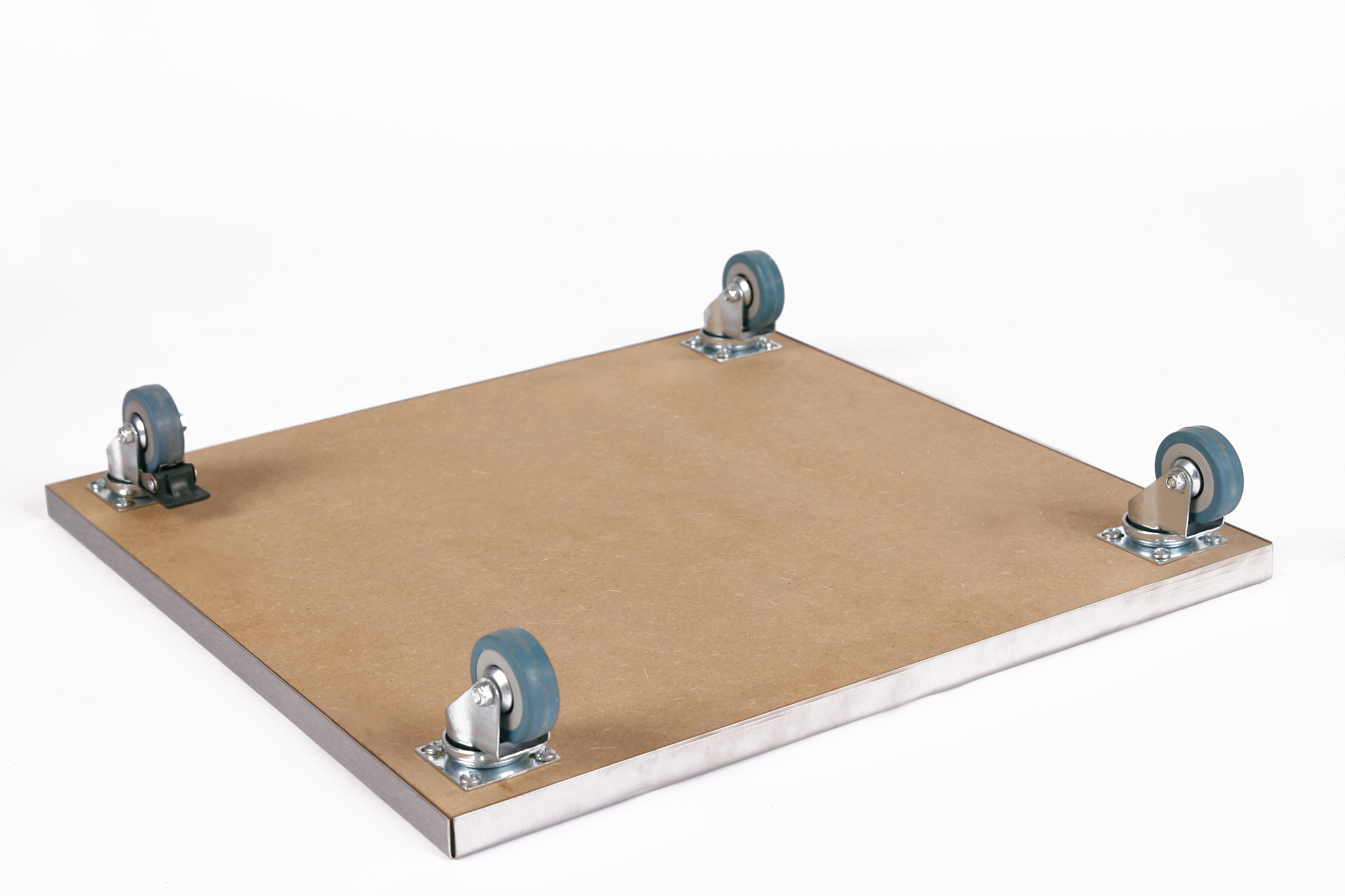 Rollbrett Pflanzenroller 30x30cm Edelstahl 150 kg PU-Rolle SZAGATO Made in Germany Blumenuntersetzer Möbelroller Outdoor Blumenroller Transportroller