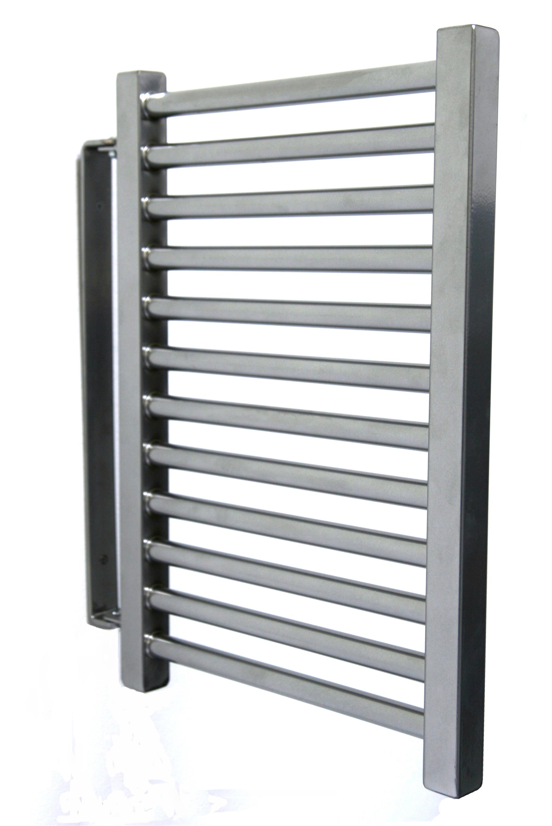 BADHEIZKÖRPER Design Köln schwenkbar 50x35cm Edelstahloptik inkl. 150 Watt Heizstab Marke SZAGATO Bad Heizkörper (Seitenanschluss)