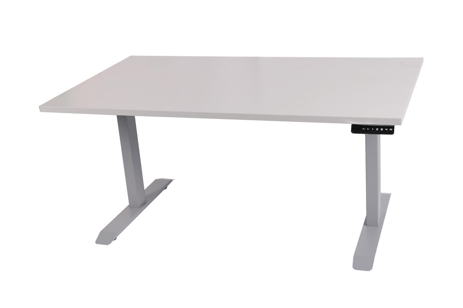Schreibtisch höhenverstellbar elektrisch BxTxH 120x80cm lichtgrau + Schreibtischplatte SZAGATO Made in Germany Schreibti Steharbeitsplatz Stehtisch