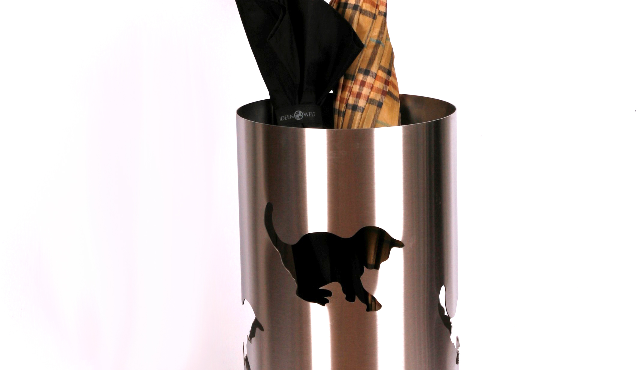 Schirmständer Design Fence 49xØ23cm Edelstahl matt SZAGATO Regenschirmständer Schirmständer große Schirme Schirmhalter moderne Regen-Schirmständer