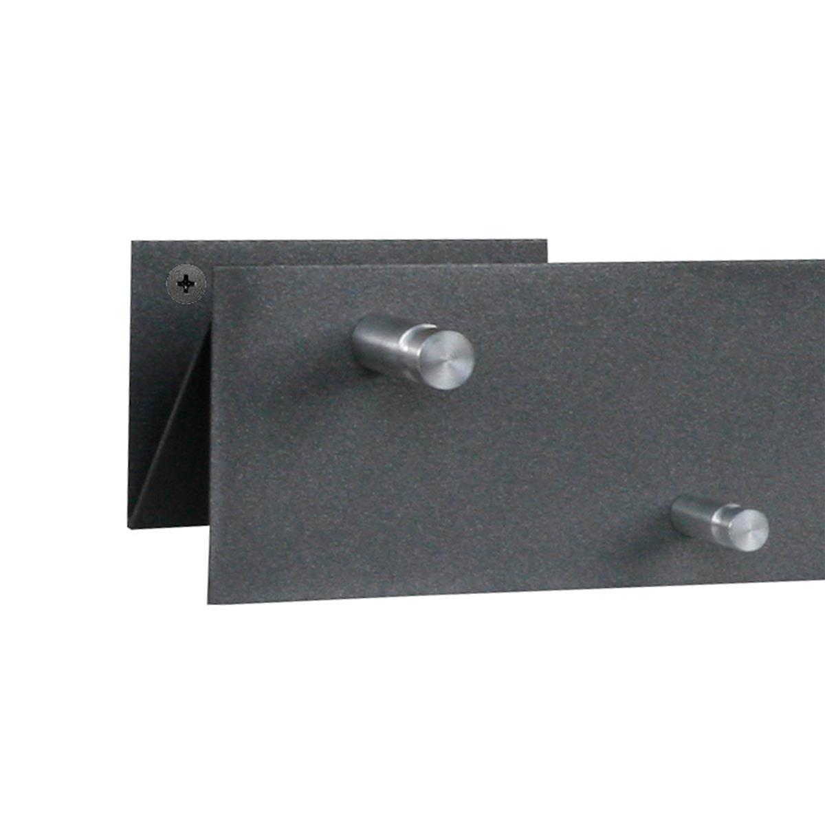 Garderobenleiste 50x9cm moonstone-grau (N-Anordnung) SZAGATO Made in Germany Garderobenpaneel Flurgarderobe Garderobe Flur Wandgarderobe Hakenleiste