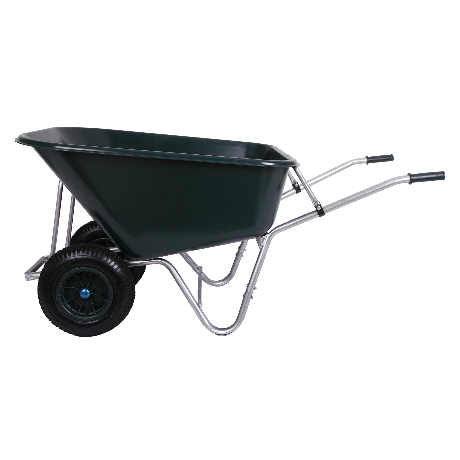 Schubkarre mit 2 Rädern 200 ltr 250kg PVC grün SZAGATO Schubkarre groß Schubkarren kaufen Bauschubkarre Gartenkarre Gartenschubkarre Schubkarre Stall