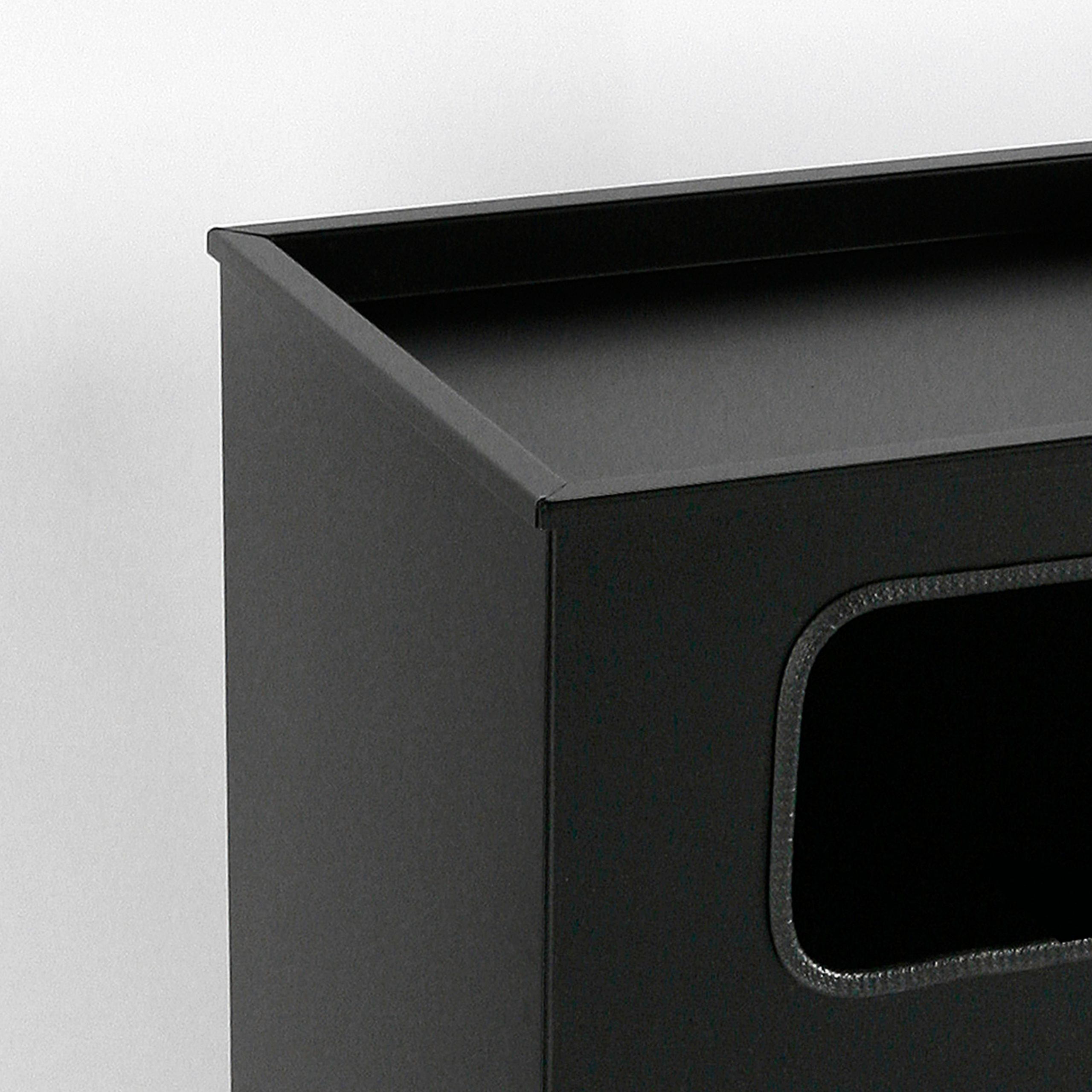 Aschenbecher mit Mülleimer Classic 62x40x33cm 28 ltr Schwarz inkl Inneneimer SZAGATO Standascher Abfalleimer Mülleimer mit Aschenbecher Abfallsammler