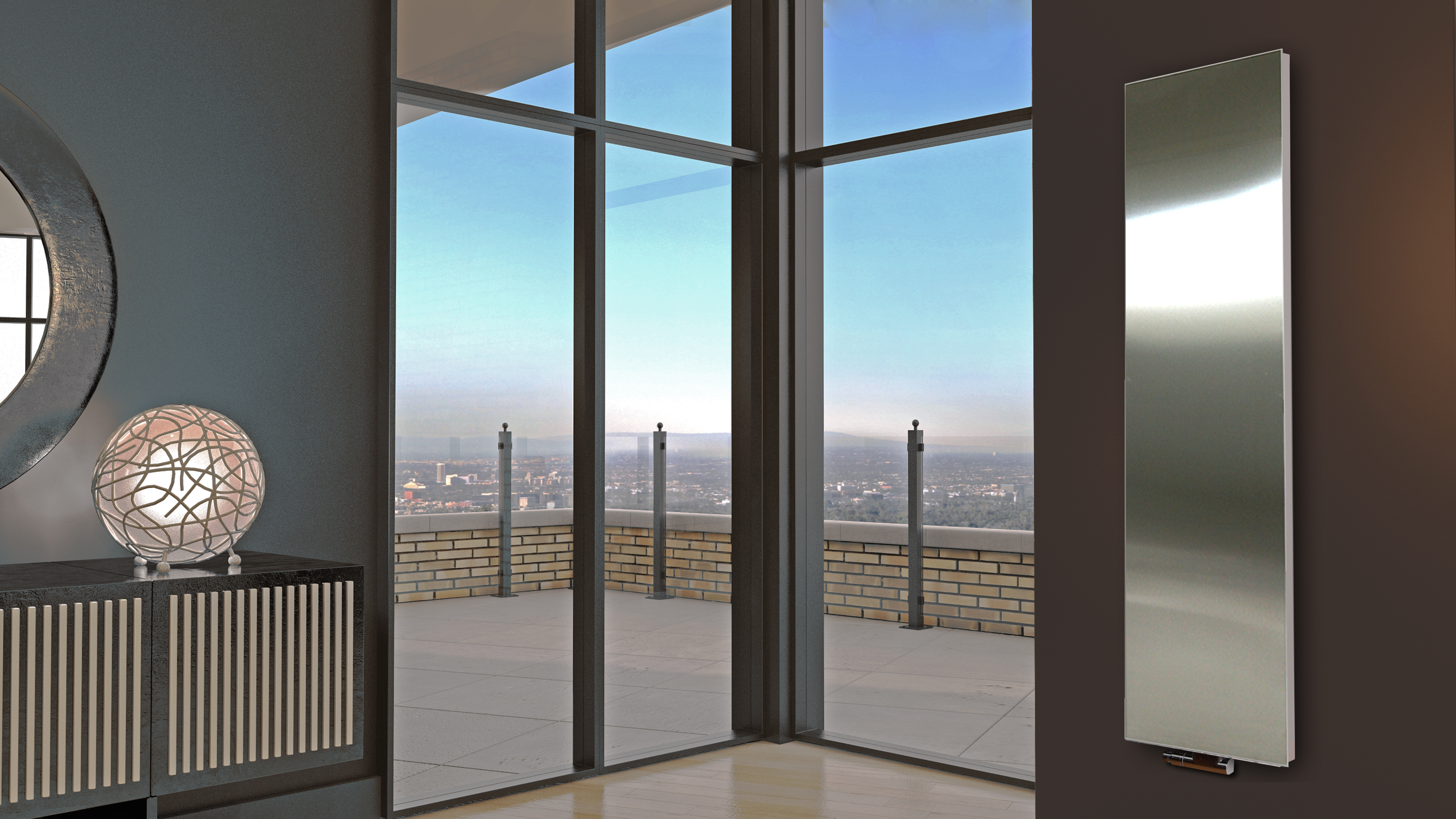 BADHEIZKÖRPER Design Mirror 3 180x47cm 1118 Watt Edelstahl matt SZAGATO Designheizkörper Handtuchheizkörper mit Mittelanschluss Handtuchwärmer