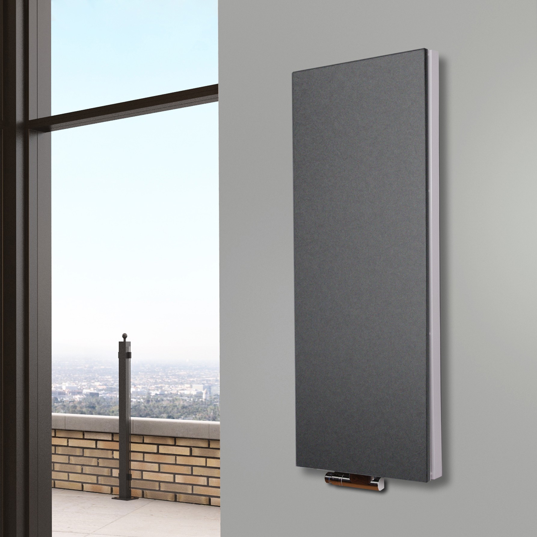 BADHEIZKÖRPER Design Mirror Steel 5 120x47cm 1458 Watt anthrazit moonstone SZAGATO Designheizkörper Handtuchheizkörper Mittelanschluss Handtuchwärmer