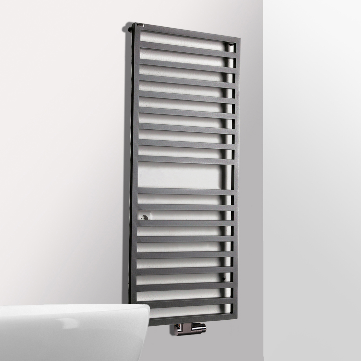 BADHEIZKÖRPER Design Square 2 147x60cm 810 Watt anthrazit moonstone SZAGATO Designheizkörper Handtuchheizkörper mit Mittelanschluss Handtuchwärmer