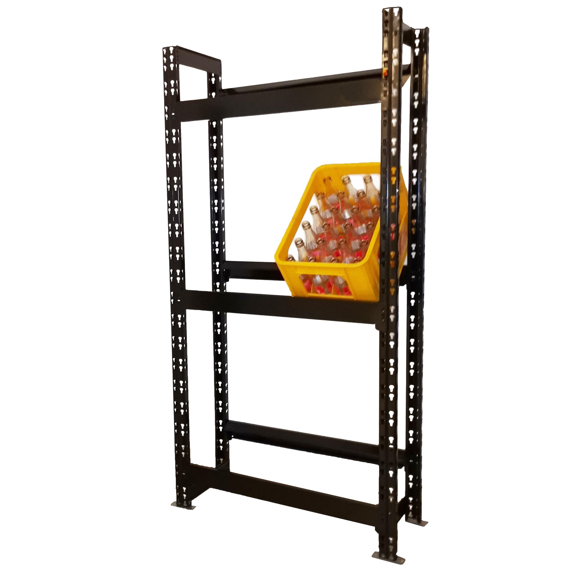 Getränkekisten Regal Profi 6 Kisten 160x75x30cm 150 KG schwarz SZAGATO Kastenständer Getränke Kisten Halter Getränkekisten Ständer Flaschenkasten