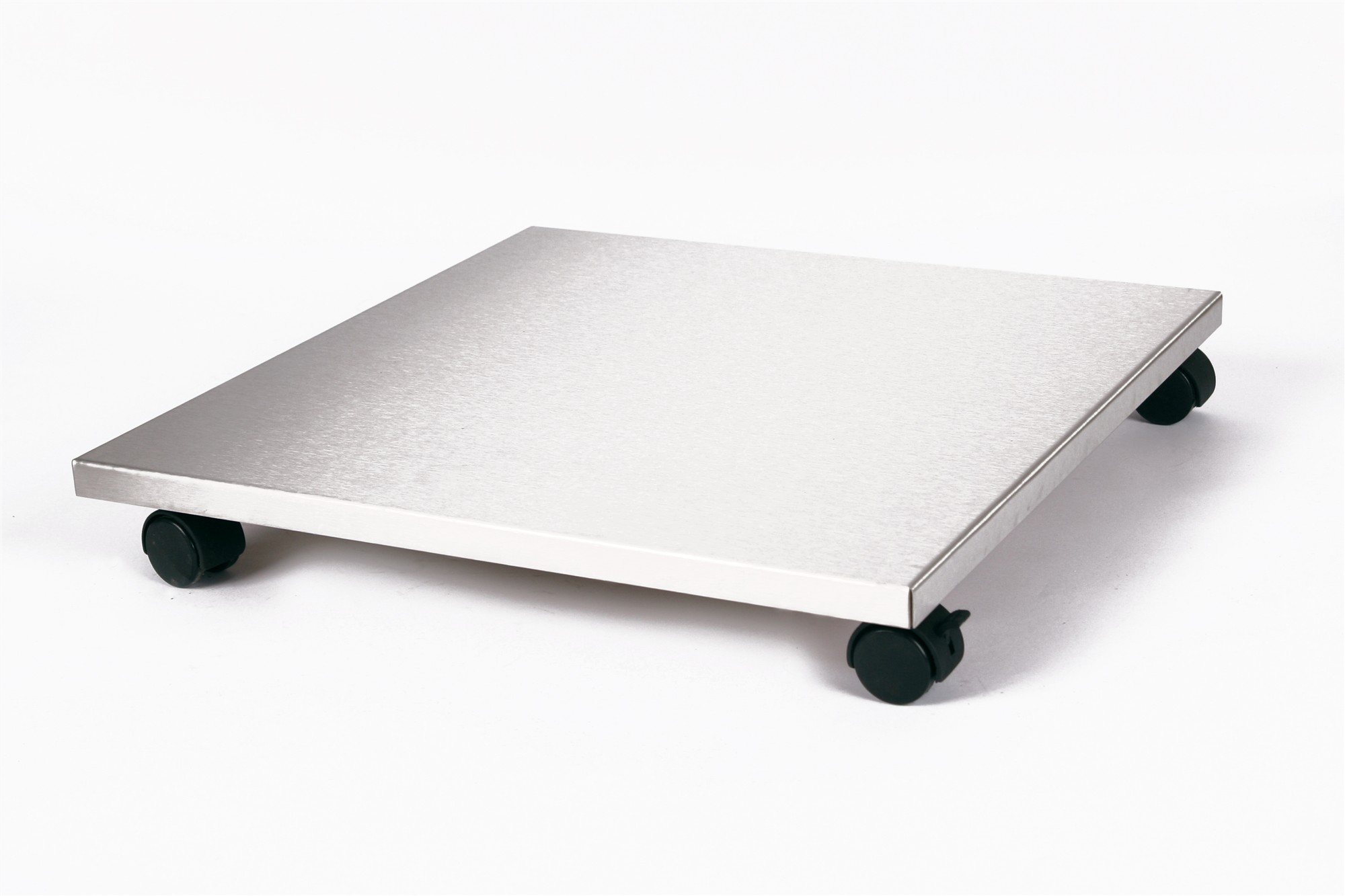 Rollbrett Pflanzenroller 50x50cm Edelstahl 100kg Bürorollen + Bremse SZAGATO Made in Germany Blumenuntersetzer Möbelroller Outdoor Blumenroller