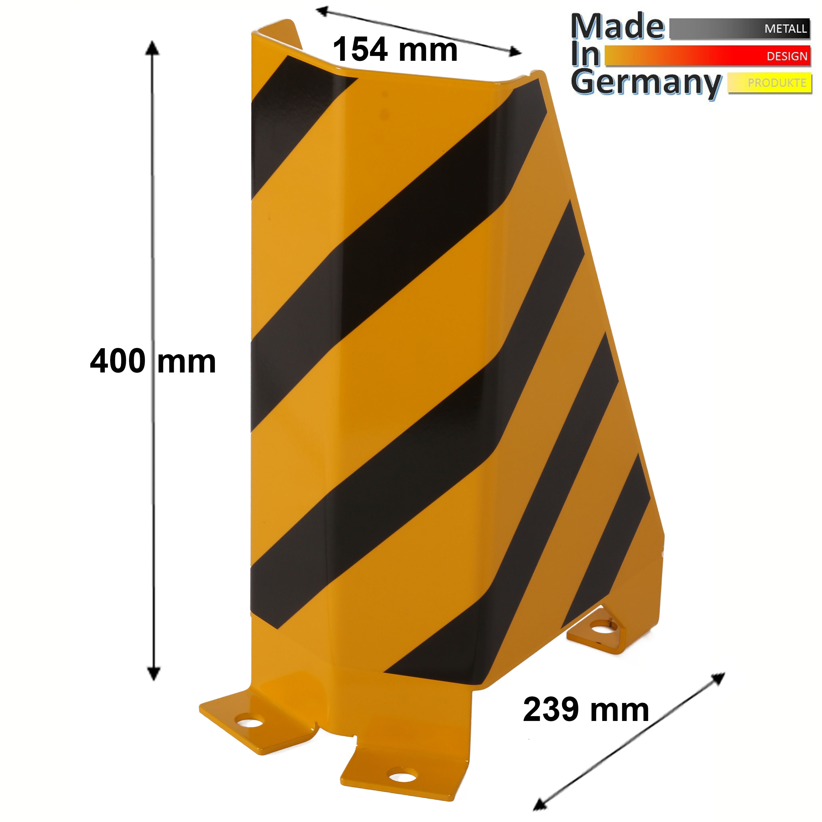 Rammschutz SET (16 Stück) 400x155x240x155x4 mm gerade + 64 Dübel SZAGATO Regal Anfahrschutz Regale Rammschutzbügel Anfahrschutzecke Rammschutzecke
