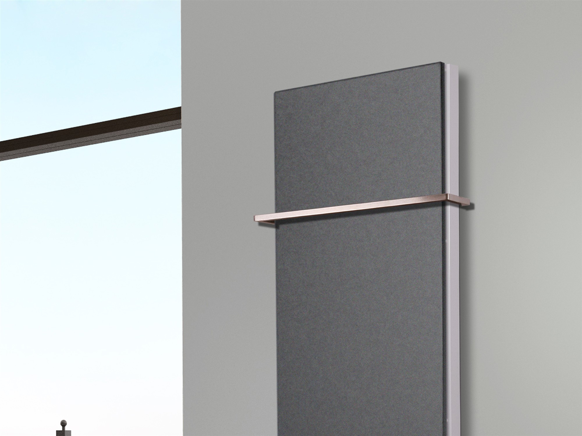 BADHEIZKÖRPER Design Mirror Steel 5 120x47cm 1458 Watt anthrazit - moonstone (+1 Halter 15mm) SZAGATO Designheizkörper Mittelanschluss Handtuchwärmer
