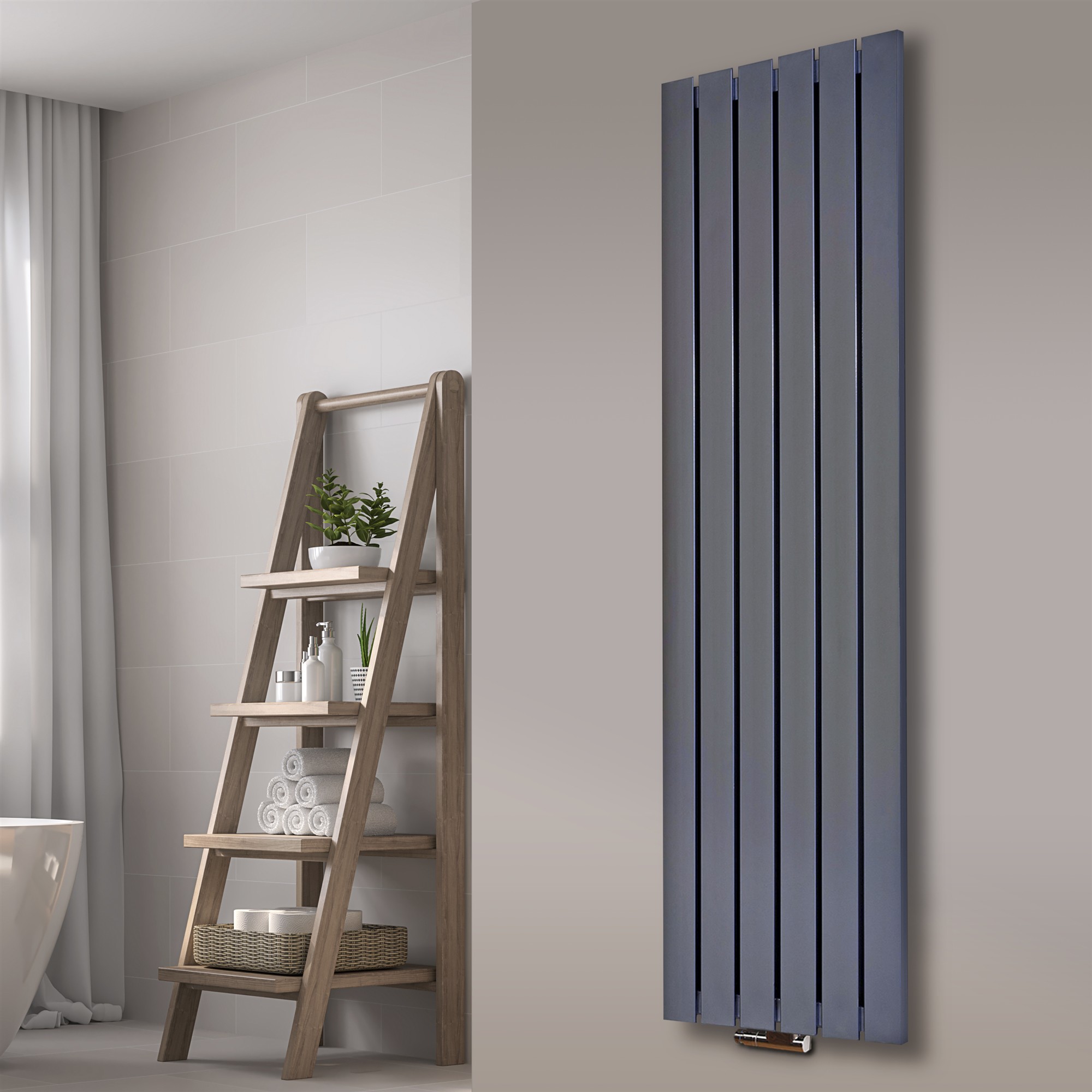 BADHEIZKÖRPER Design Peking 3 180x47cm 1118 Watt Edelstahloptik SZAGATO Designheizkörper Handtuchheizkörper mit Mittelanschluss Handtuchwärmer