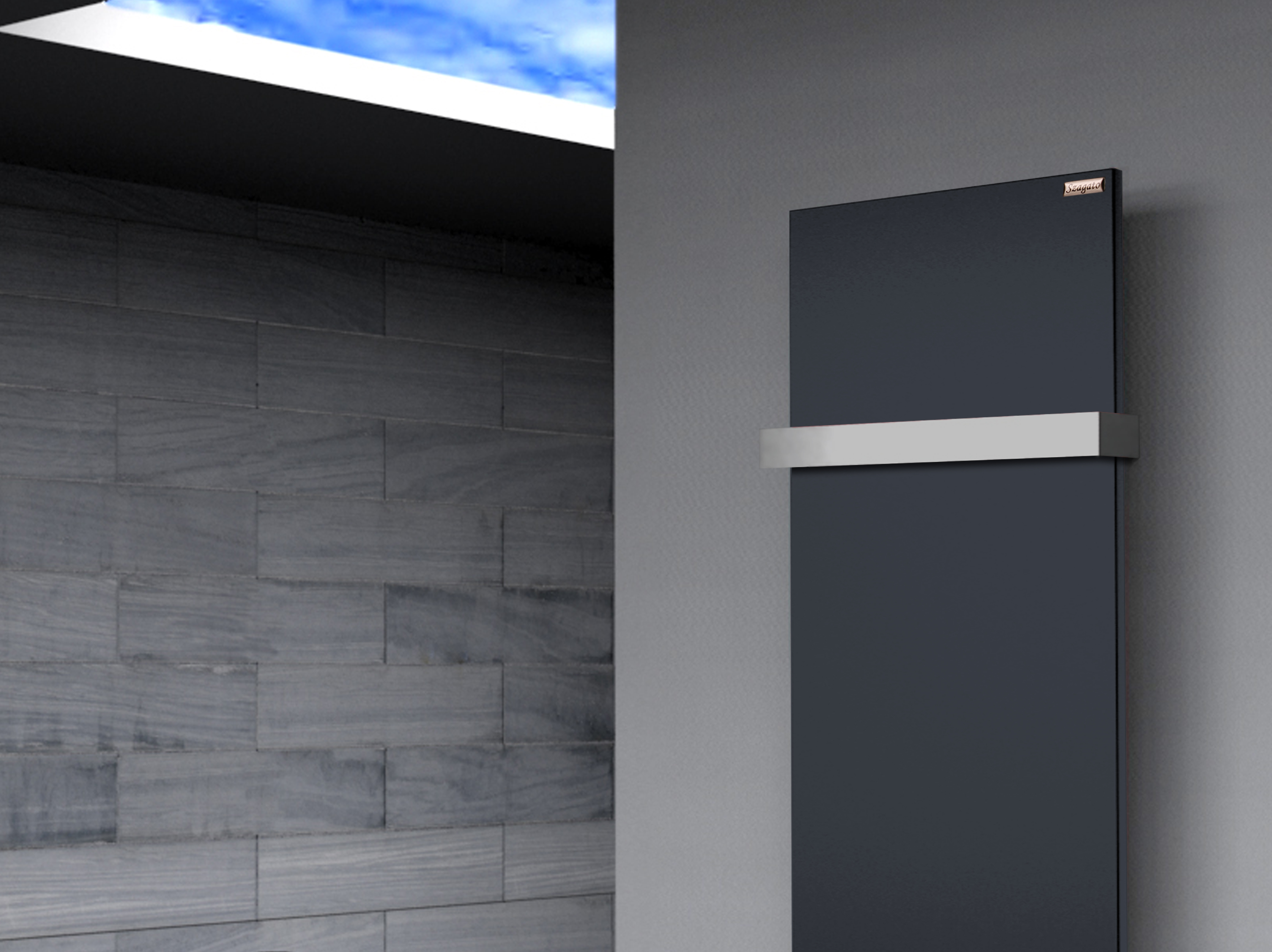 BADHEIZKÖRPER Design Mirror Steel 2 120x47cm 799 Watt anthrazit (+1 Halter 50mm) SZAGATO Designheizkörper Handtuchheizkörper mit Mittelanschluss