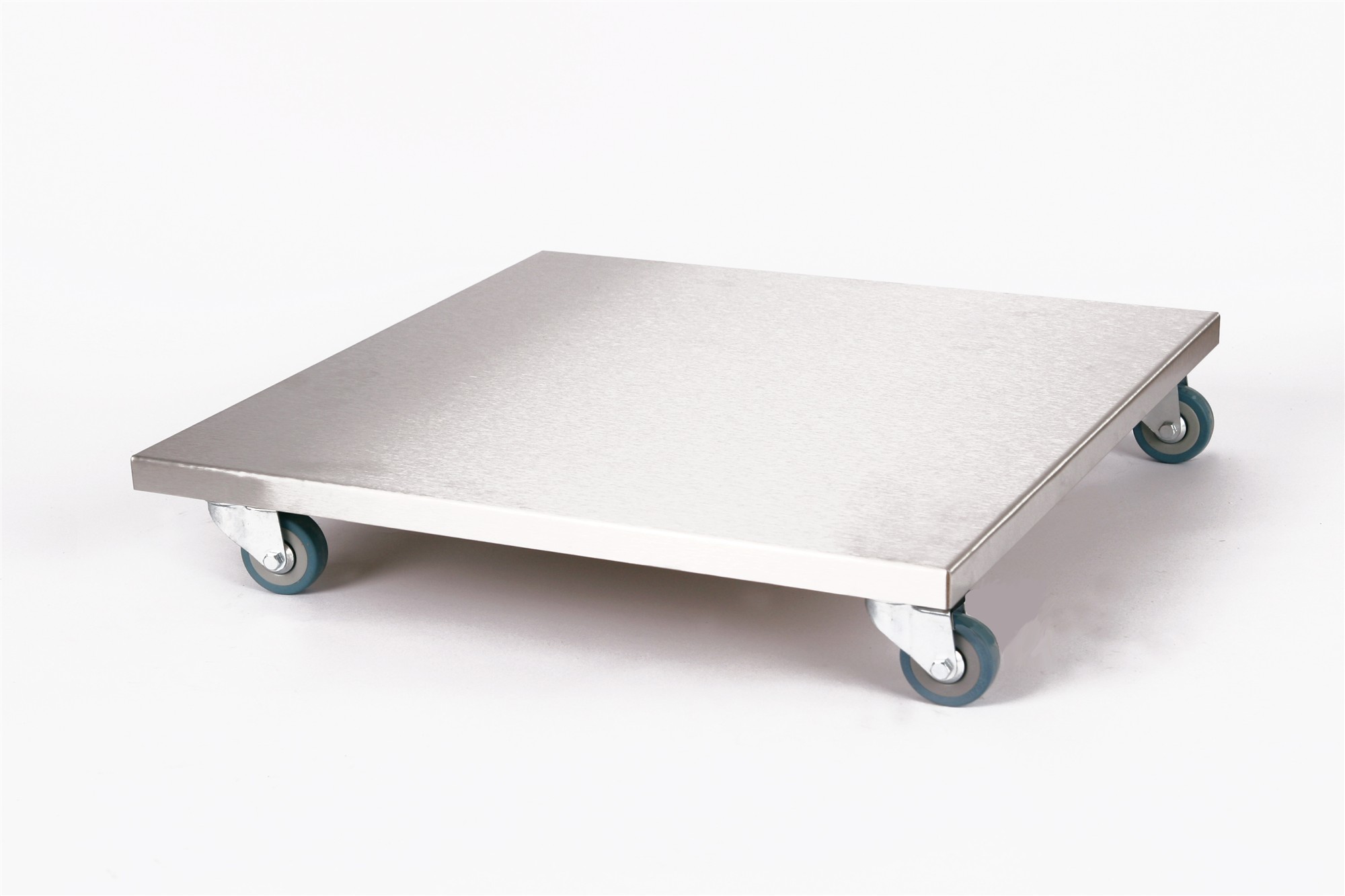 Rollbrett Pflanzenroller 50x50cm Edelstahl 150 kg PU-Rolle SZAGATO Made in Germany Blumenuntersetzer Möbelroller Outdoor Blumenroller Transportroller