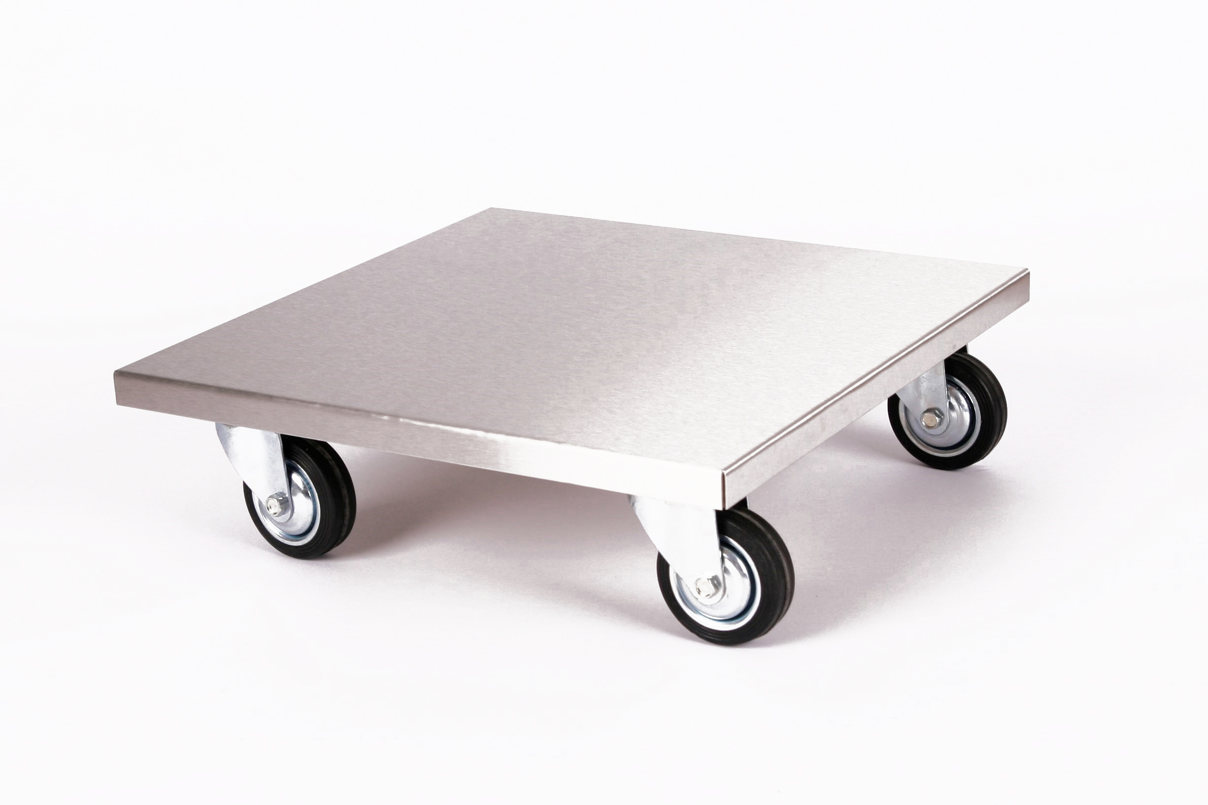 Rollbrett Pflanzenroller 40x40cm Edelstahl 200kg große Rollen SZAGATO Made in Germany Blumenuntersetzer Möbelroller Blumenroller Transportroller