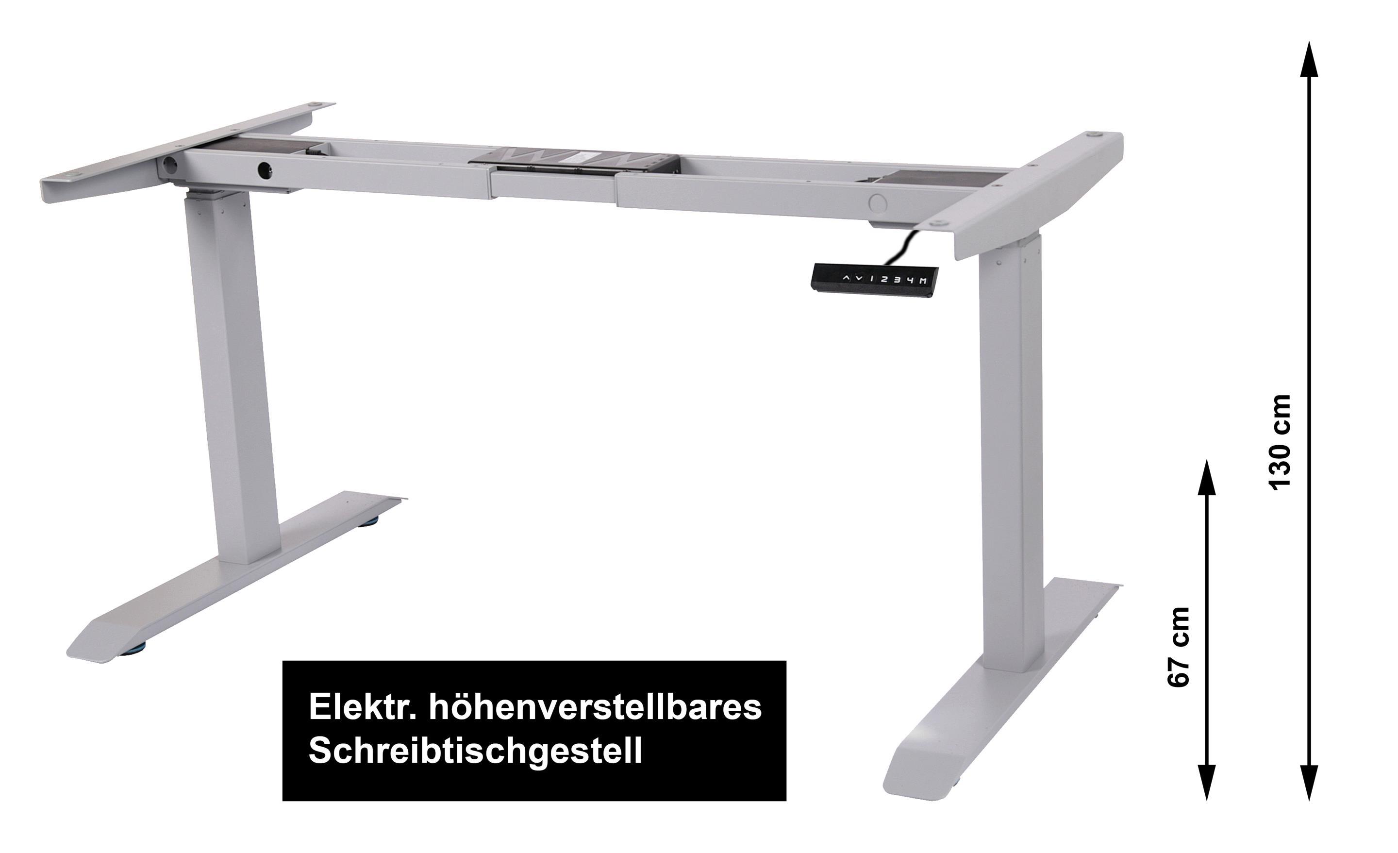 Gestell höhenverstellbarer Schreibtisch 118x70x62-127cm lichtgrau für Platten von 120-180cm mit Memory-Funktion SZAGATO höhenverstellbarer Schreibti Gestell höhenverstellbarer Schreibtisch 118x70x62-127cm lichtgrau für Platten von 120-180cm mit Memory-Funktion SZAGATO höhenverstellbarer Schreibti