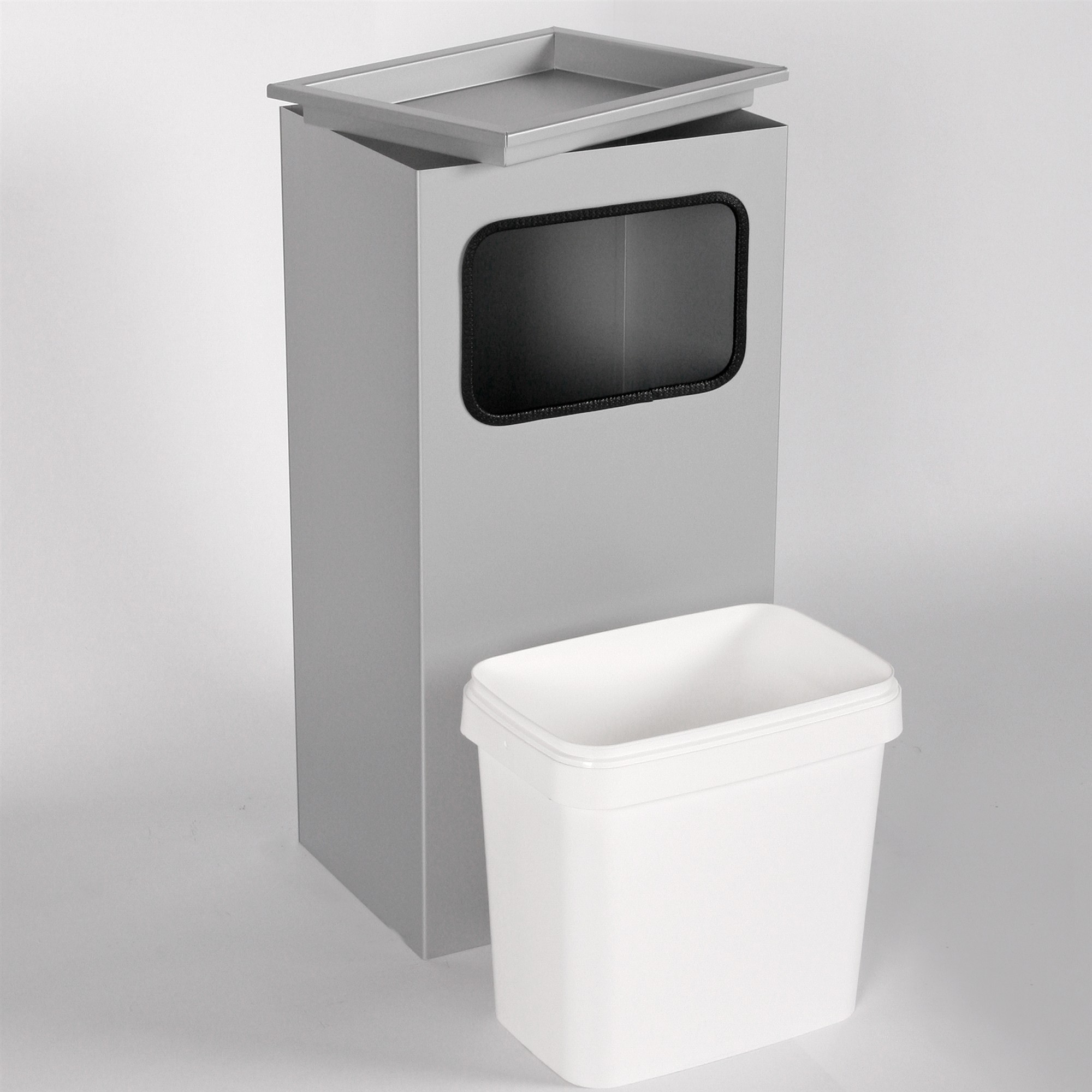 Aschenbecher mit Mülleimer Classic 62x30x23cm 12 ltr. grau inkl. Inneneimer SZAGATO Standascher Aschenbecher Abfalleimer Mülleimer mit Aschenbecher