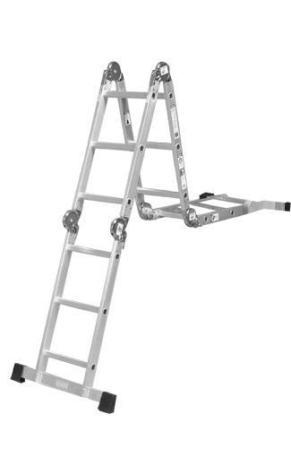 Mehrzweckleiter 4x3 Stufen 330cm ALU SZAGATO Arbeitsleiter ALU Multifunktions-Leiter Gelenkleiter 3in1 Mehrzweckleiter Vielzweckleiter