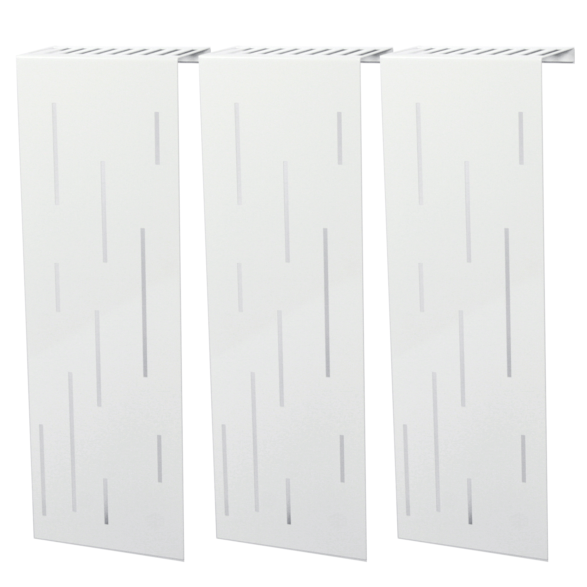 Heizkörperverkleidung 60 x 20cm Design Rain weiß (SET=3 Stück) SZAGATO Heizungsverkleidung Verkleidung Heizkörper Abdeckung für Heizkörper