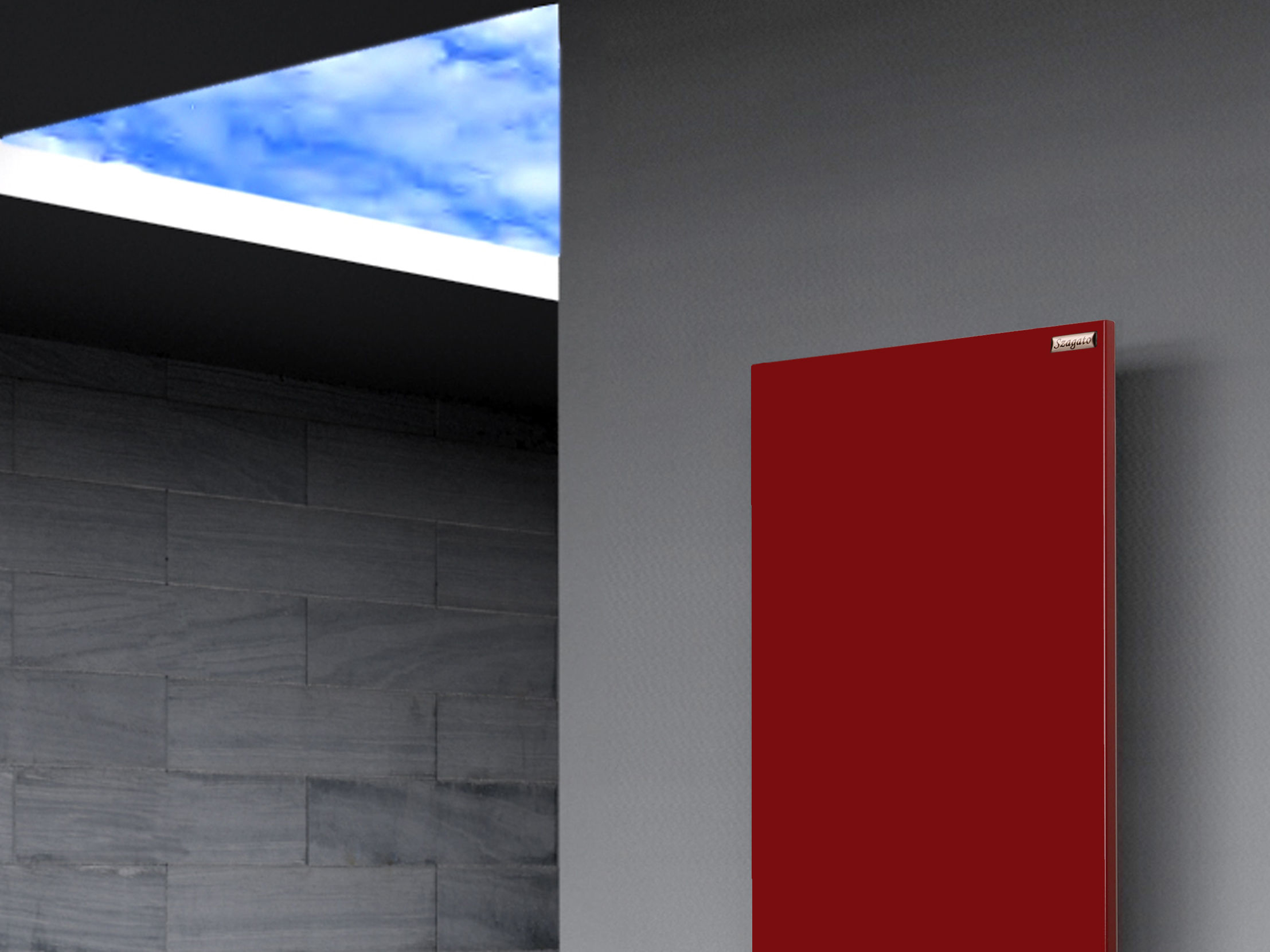 BADHEIZKÖRPER Design Mirror Steel 2 120x47cm 799 Watt rot SZAGATO Designheizkörper Handtuchheizkörper mit Mittelanschluss Handtuchwärmer