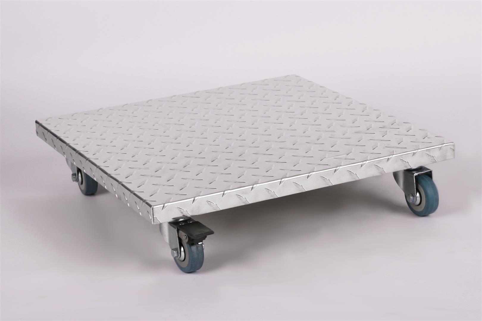 Rollbrett Pflanzenroller 40x40cm ALU 150kg PU-Rolle+Bremse SZAGATO Made in Germany Blumenuntersetzer Möbelroller Outdoor Blumenroller Transportroller