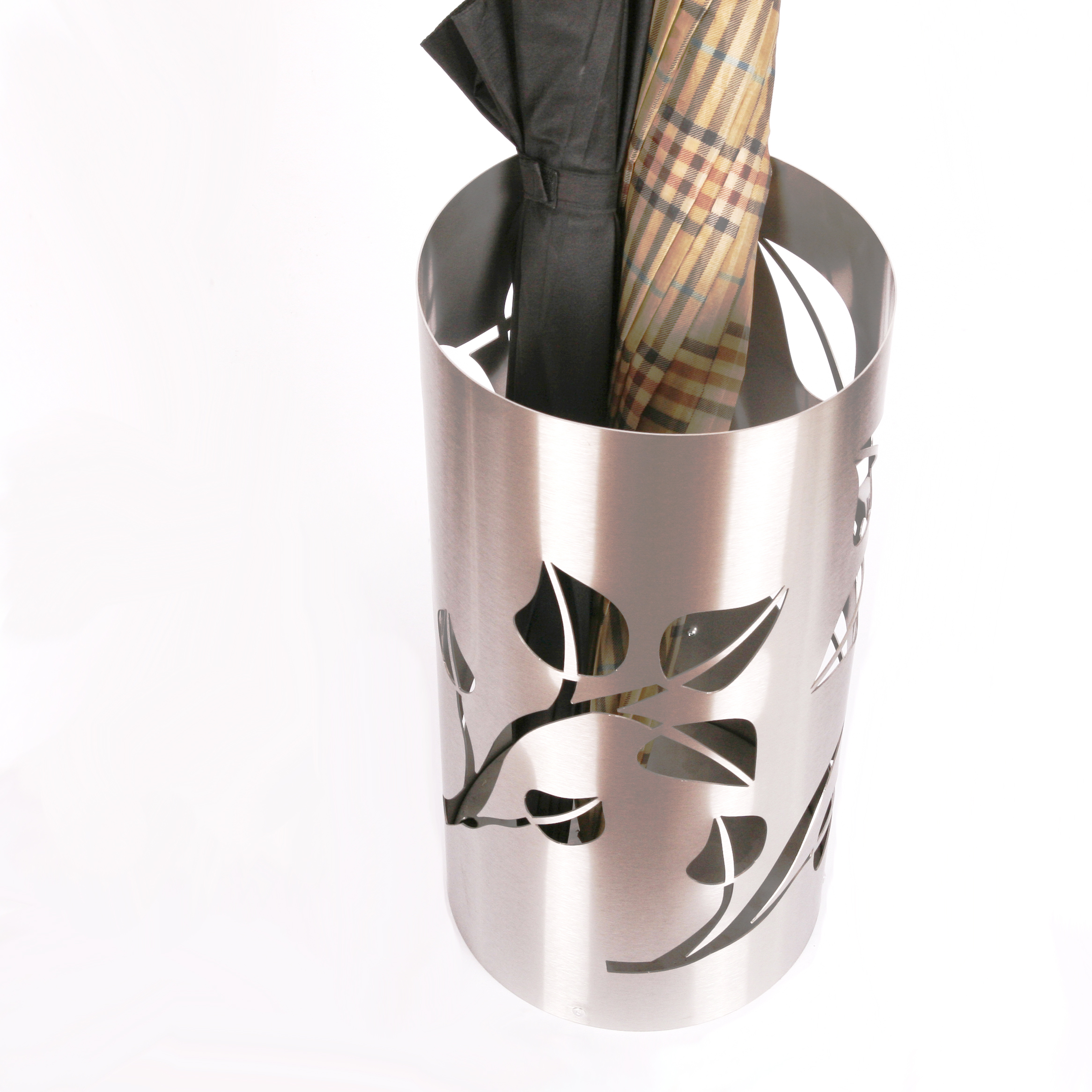 Schirmständer Design Leaves 49xØ23cm Edelstahl matt SZAGATO Regenschirmständer Schirmständer Schirmhalter moderne Regen-Schirmständer Schirmständer
