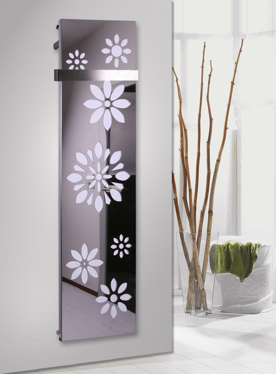 BADHEIZKÖRPER Design Flower 3 180x47cm 1118 Watt Edelstahl Hochglanz (+1 Halter 50mm) SZAGATO Designheizkörper mit Mittelanschluss Handtuchwärmer