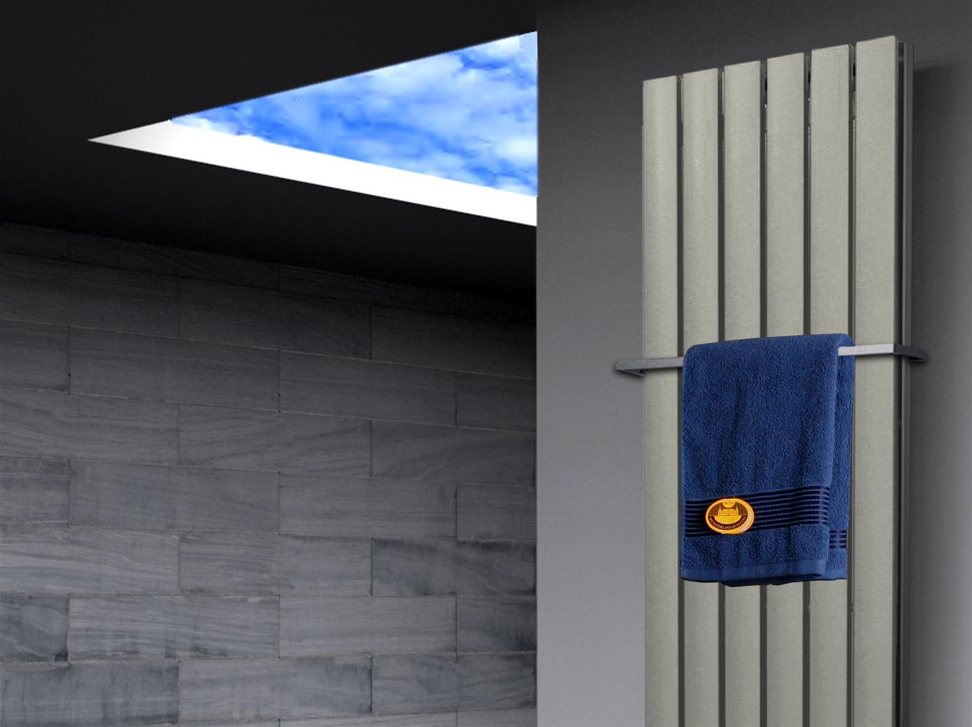 BADHEIZKÖRPER Design Peking 6 180x47cm 1964 Watt Edelstahloptik (+1 Halter 15mm) SZAGATO Handtuchheizkörper mit Mittelanschluss Handtuchwärmer