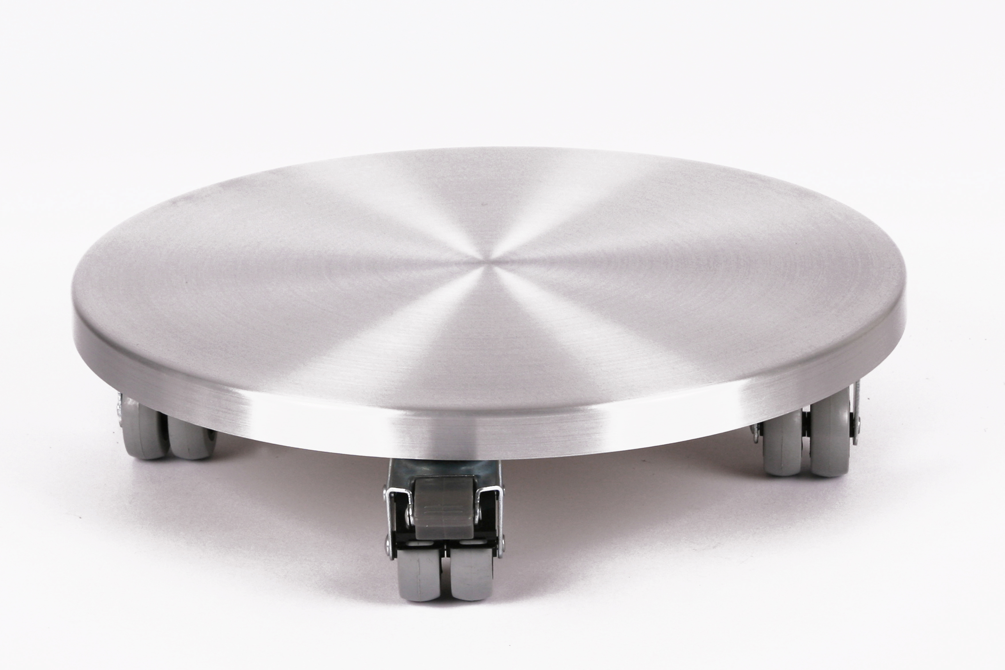 Rollbrett Pflanzenroller Ø40cm ALU 300kg Doppelrollen + Bremse SZAGATO Made in Germany Blumenuntersetzer Möbelroller Blumenroller Transportroller