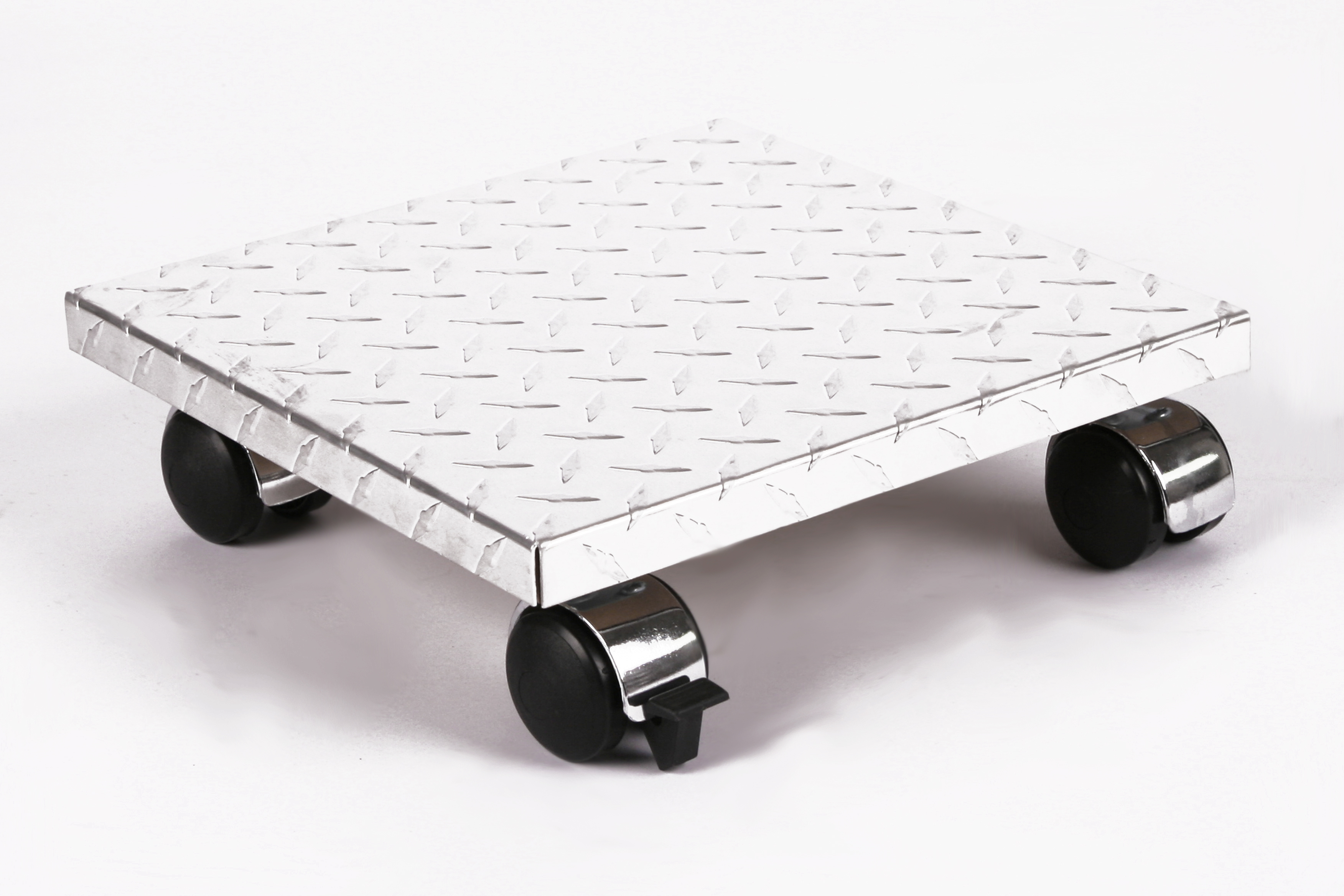 Rollbrett Pflanzenroller 30x30cm ALU 120kg Chromrollen + Bremse SZAGATO Made in Germany Blumenuntersetzer Möbelroller Blumenroller Transportroller