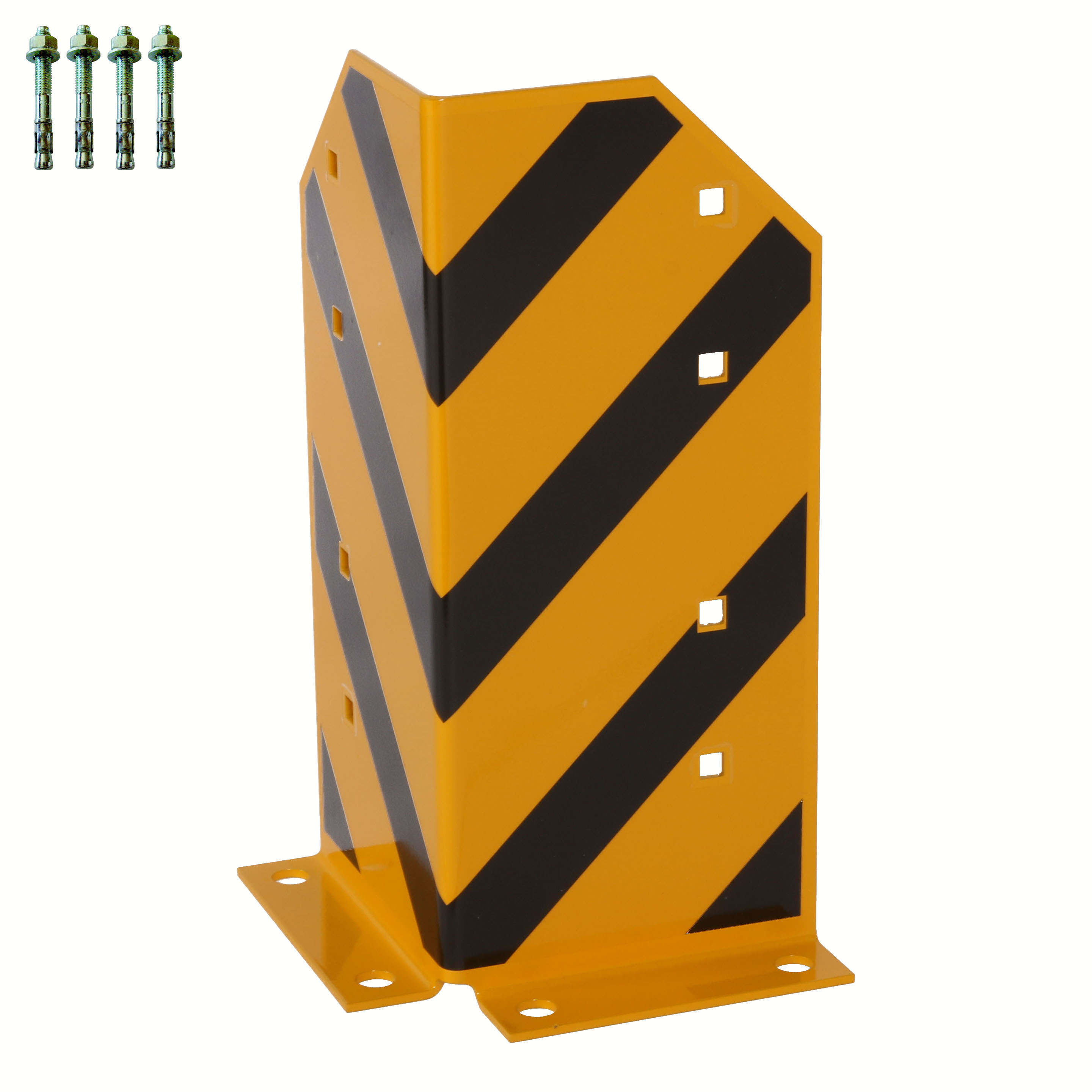 Rammschutz 400x165x165x4 mm gerade inkl. 4 Einschlagdübel   SZAGATO Regal Anfahrschutz  Rammschutzbügel  Anfahrschutzecke Rammschutzecke