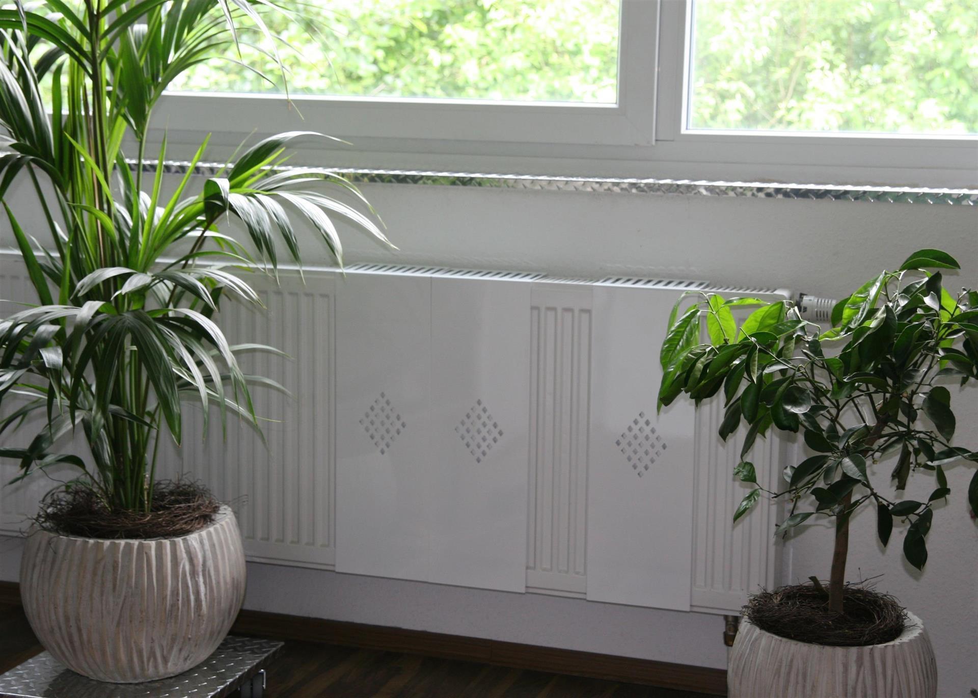 Heizkörperverkleidung 60 x 20cm Design Raute weiß (1 Stück) SZAGATO Heizungsverkleidung Verkleidung Heizkörper Abdeckung Heizkörper Heizungsabdeckung