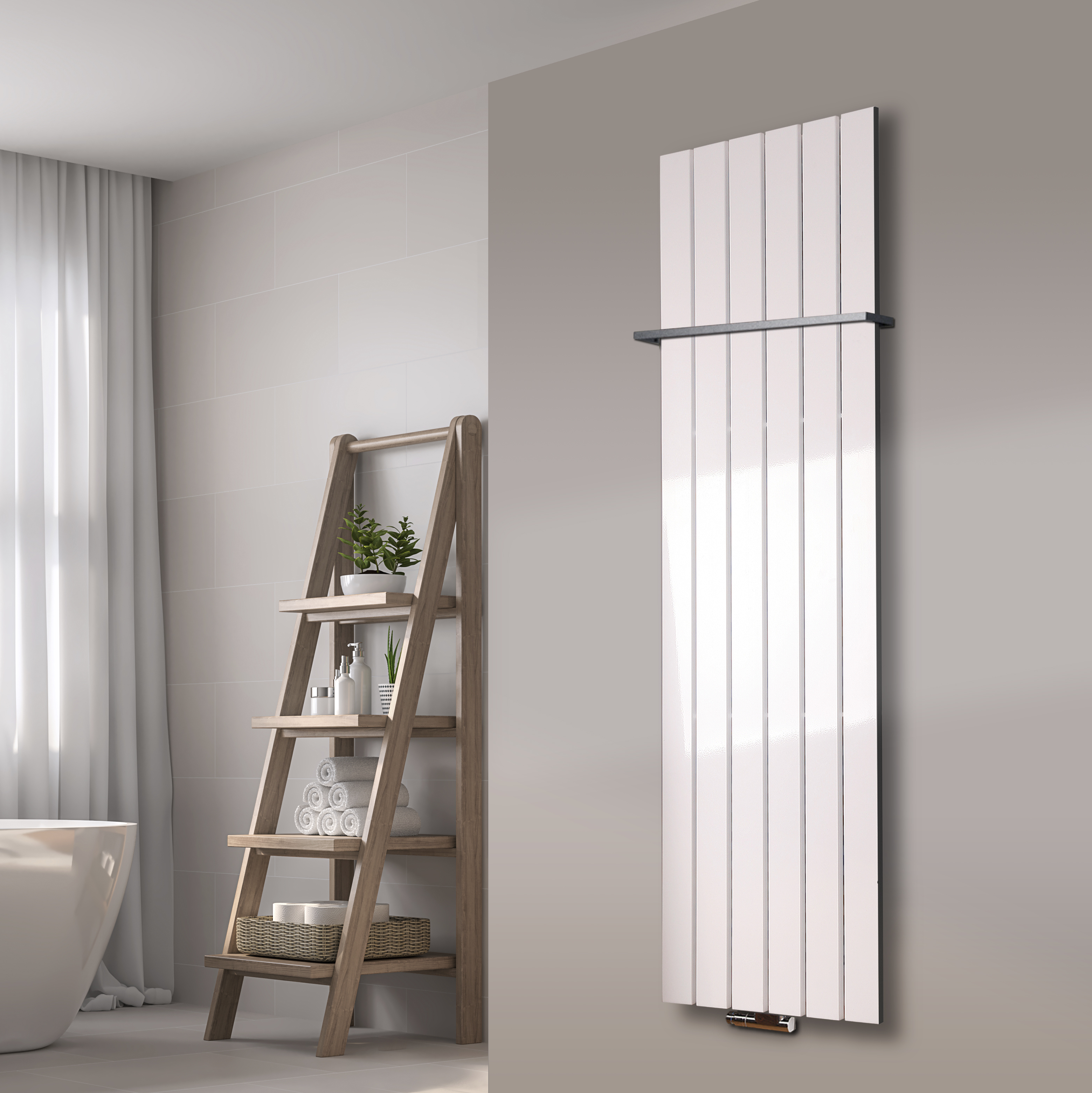 BADHEIZKÖRPER Design Peking 3 180x47cm 1118 Watt weiß (+1 Halter 15mm) SZAGATO Designheizkörper Handtuchheizkörper mit Mittelanschluss Handtuchwärmer