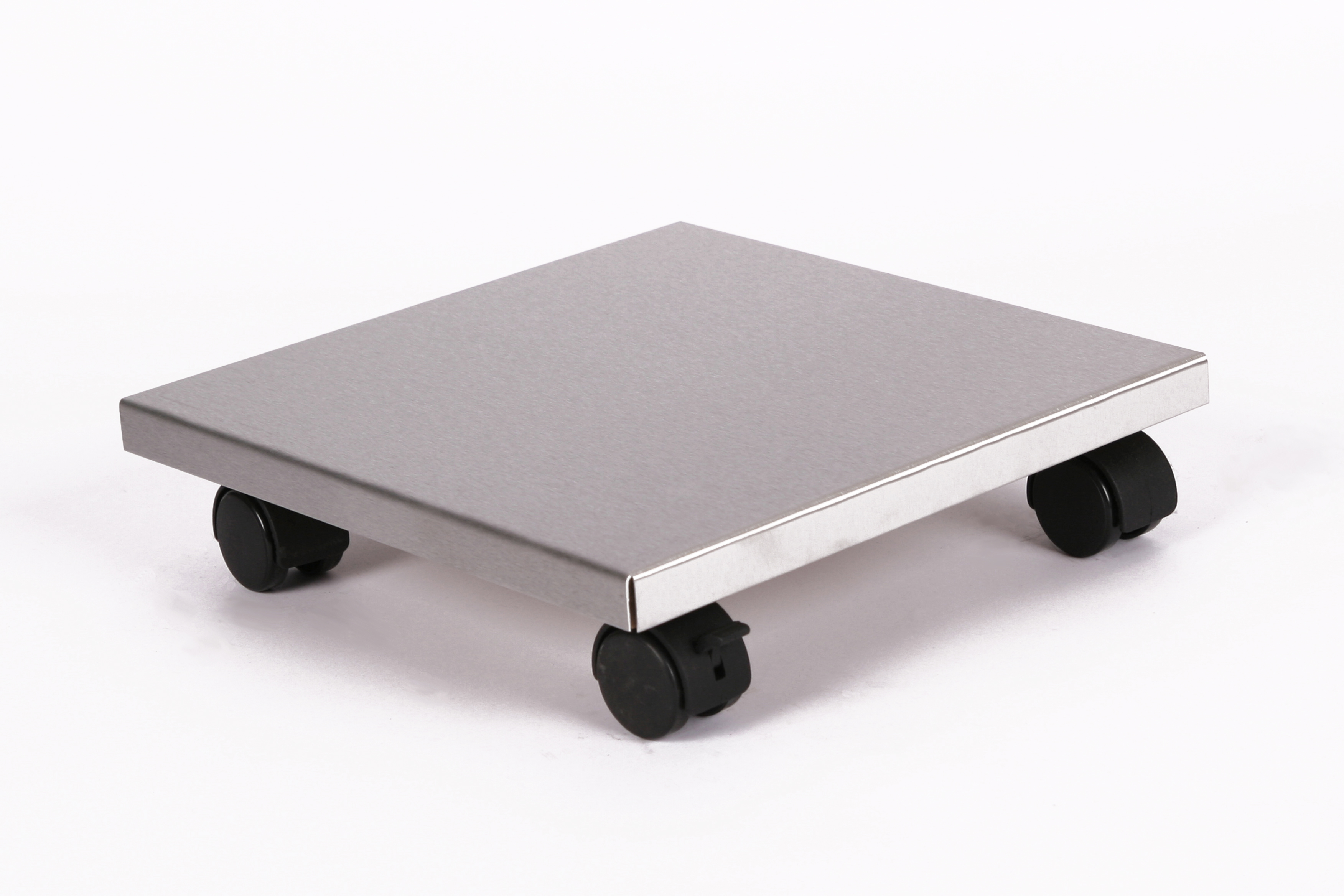 Rollbrett Pflanzenroller 30x30cm Edelstahl 100kg Bürorollen + Bremse SZAGATO Made in Germany Blumenuntersetzer Möbelroller Outdoor Blumenroller