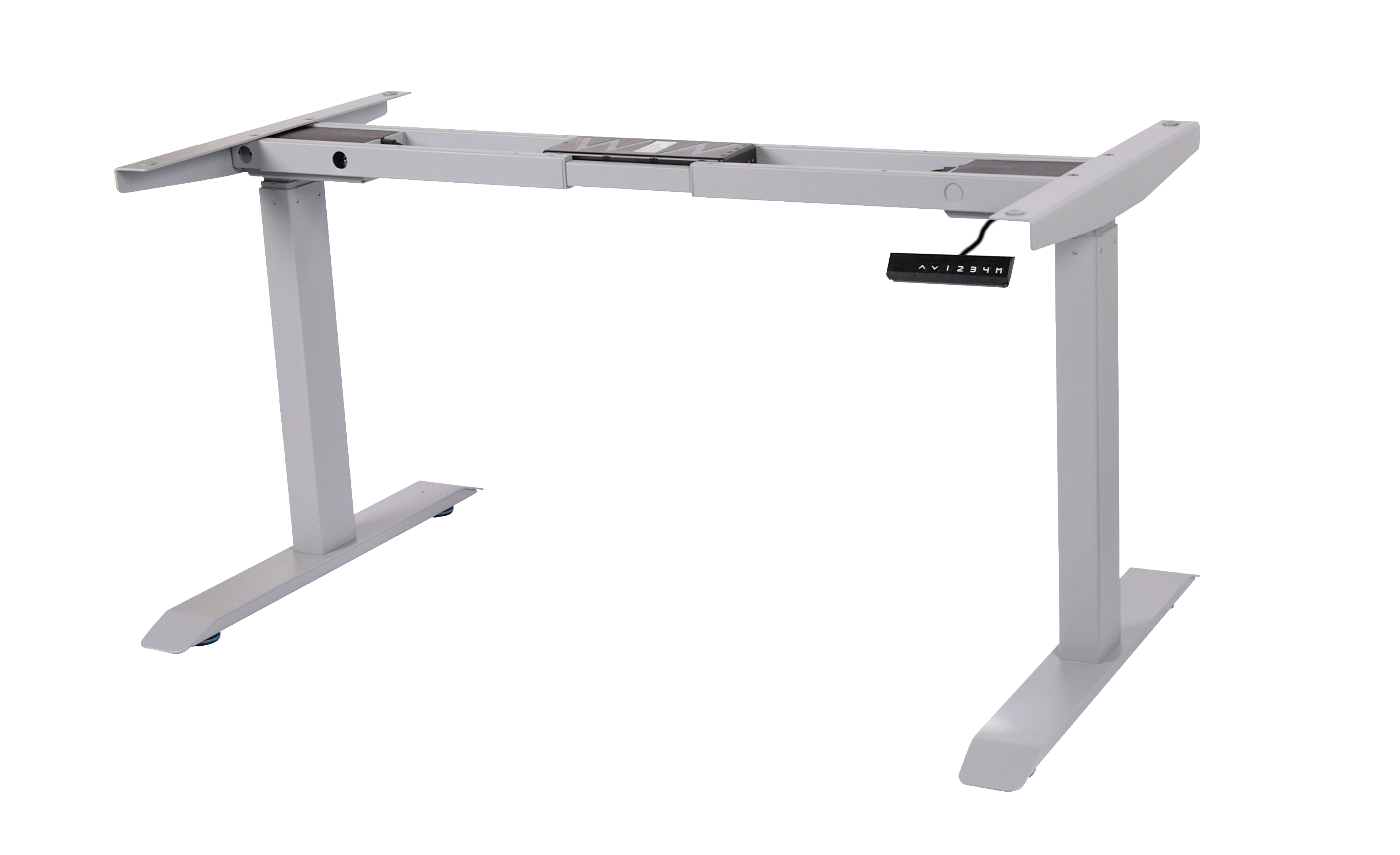 Gestell höhenverstellbarer Schreibtisch 118x70x62-127cm lichtgrau für Platten von 120-180cm mit Memory-Funktion SZAGATO höhenverstellbarer Schreibti