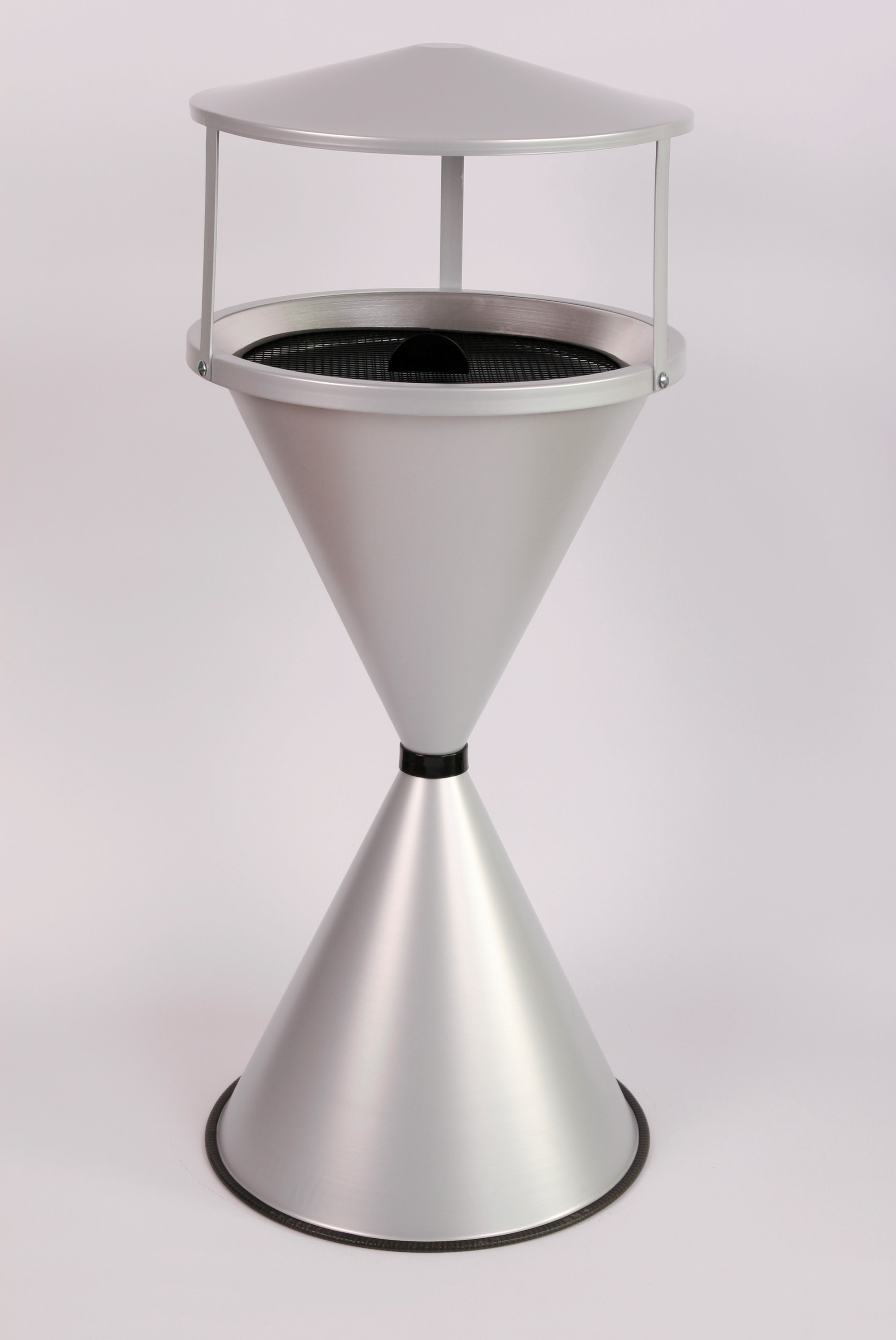 Standaschenbecher Diabola mit Dach 71x40cm silber SZAGATO Aschenbecher groß Stand-Aschenbecher außen Aschenbecher stehend Aschenbecher für draußen