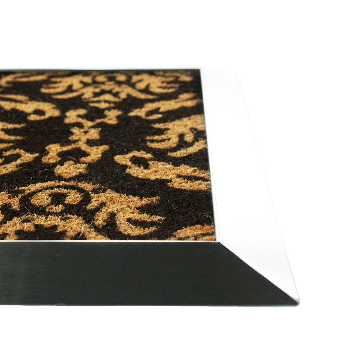 Fußmatte mit Edelstahl-Rahmen 84x54cm Design 33 Kokos braun SZAGATO Fussmatte außen Fussmatte outdoor Fussmatte innen Schuhabstreifer Fussabtreter