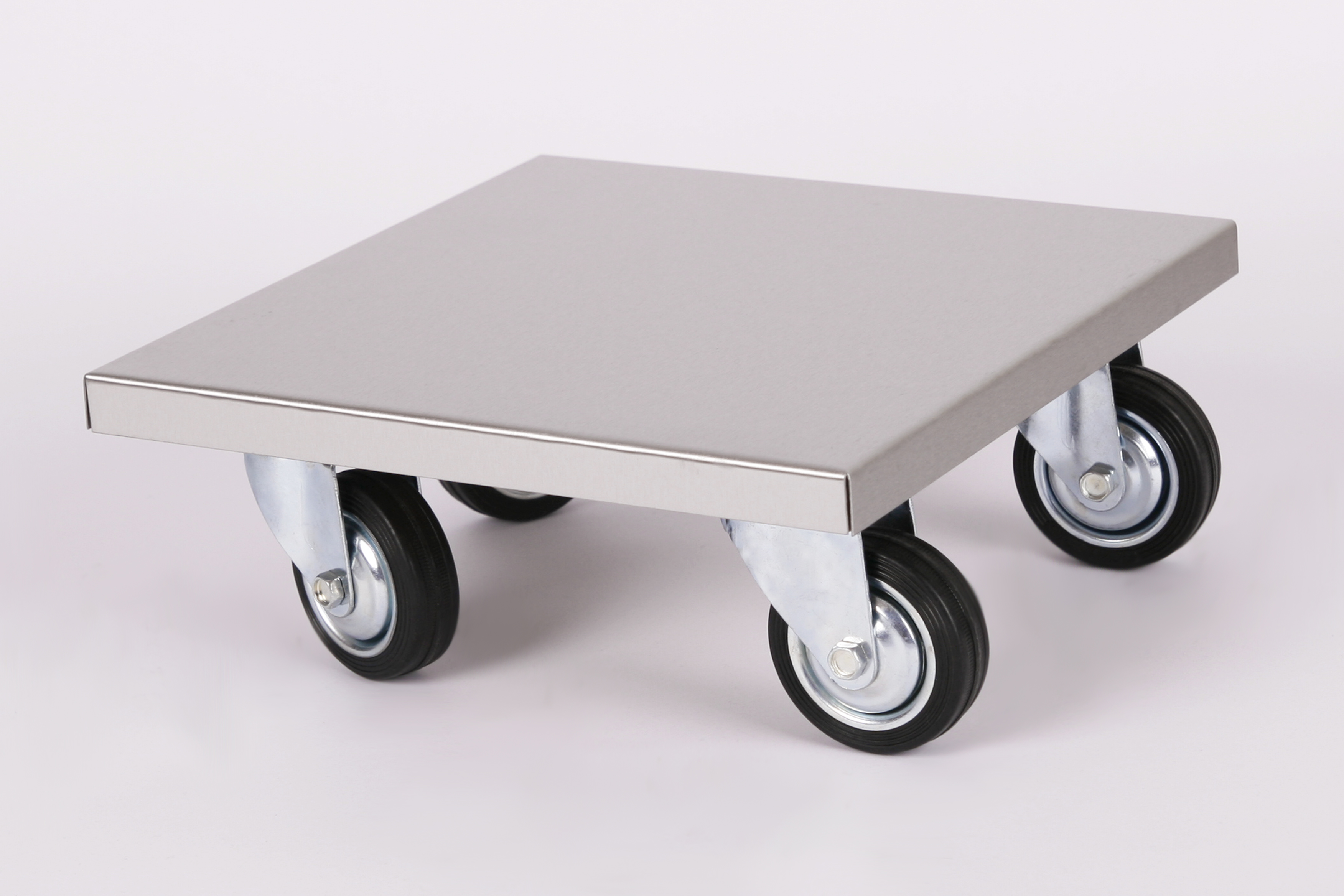 Rollbrett Pflanzenroller 30x30cm Edelstahl 200kg große Rollen SZAGATO Made in Germany Blumenuntersetzer Möbelroller Blumenroller Transportroller