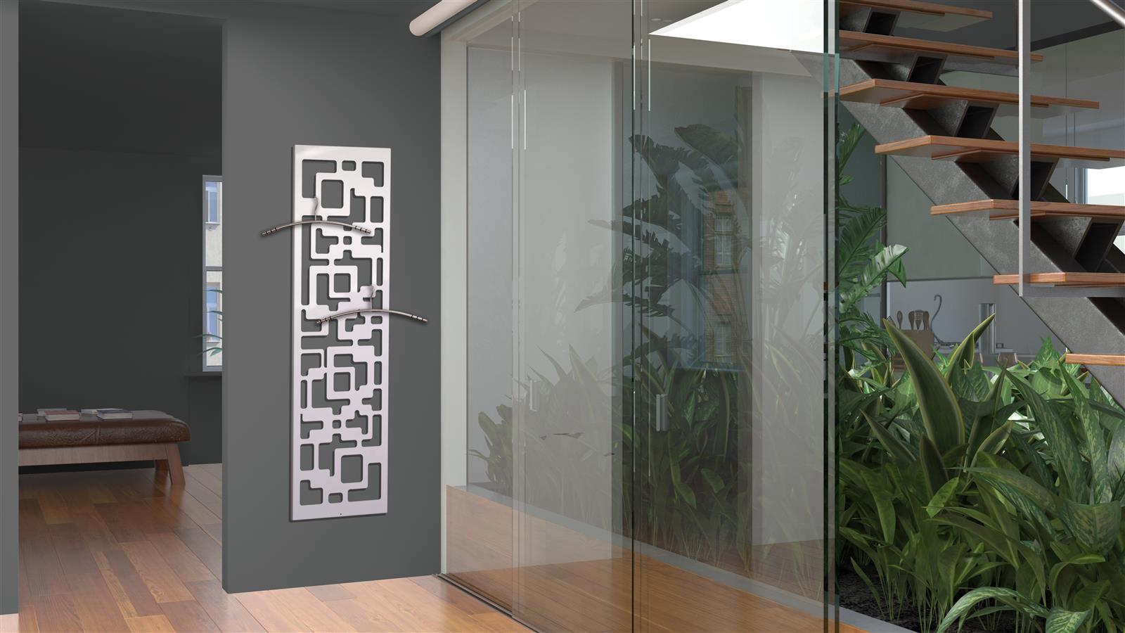 Wandgarderobe Design Downtown 140x40cm weiß SZAGATO Made in Germany Garderobenpaneel Garderobenleiste Garderobenleisten Flurgarderobe Garderobe Flur