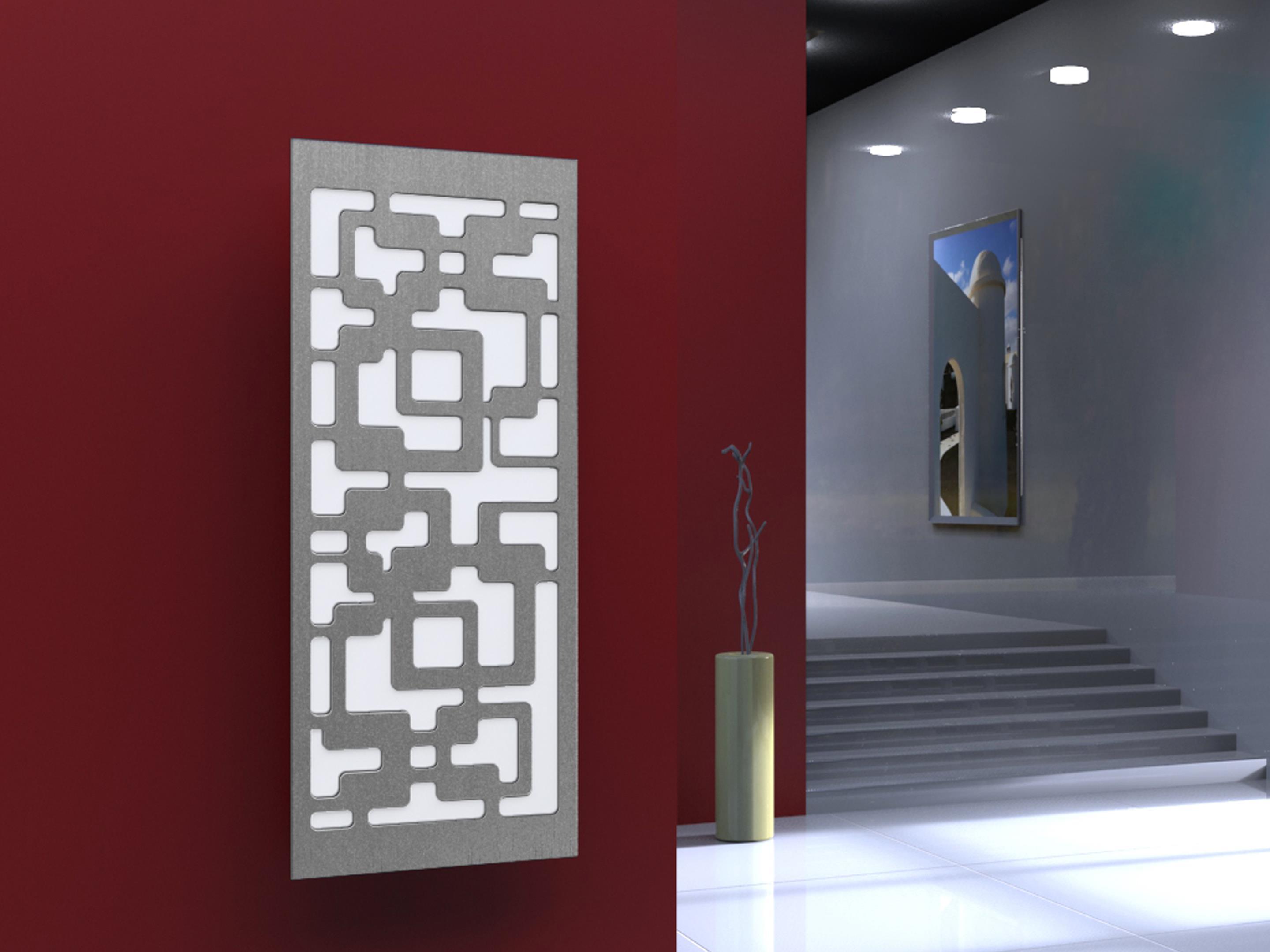 BADHEIZKÖRPER Design Downtown 2 120x47cm 799 Watt Edelstahl matt (+1 Halter 15mm) SZAGATO Bad Wohnraum-Heizkörper (Mittelanschluss)