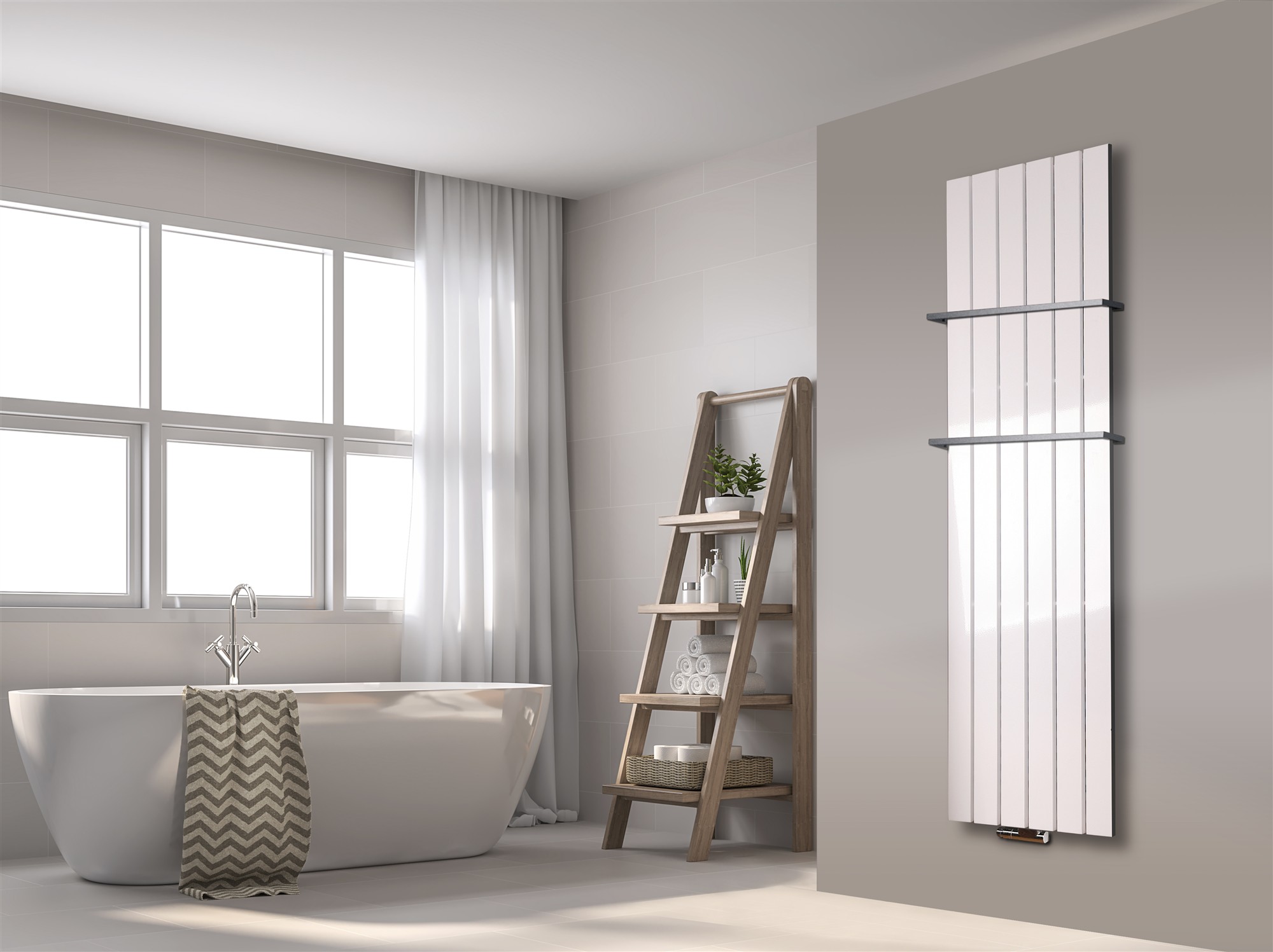 BADHEIZKÖRPER Design Peking 3 180x47cm 1118 Watt weiß (+2 Halter 15mm) SZAGATO Designheizkörper Handtuchheizkörper mit Mittelanschluss Handtuchwärmer