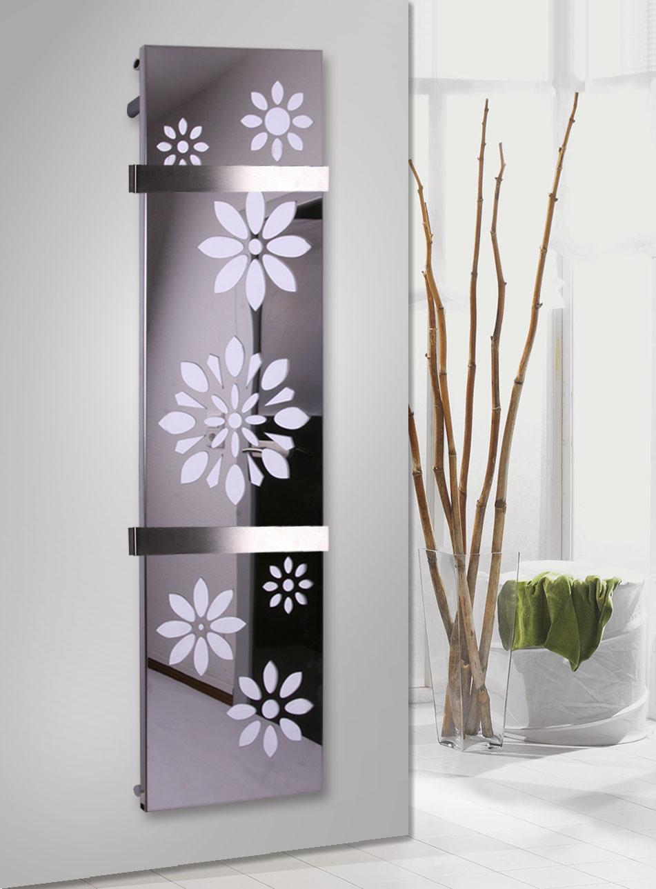 BADHEIZKÖRPER Design Flower 3 180x47cm 1118 Watt Edelstahl Hochglanz (+2 Halter 50mm) SZAGATO Designheizkörper mit Mittelanschluss Handtuchwärmer