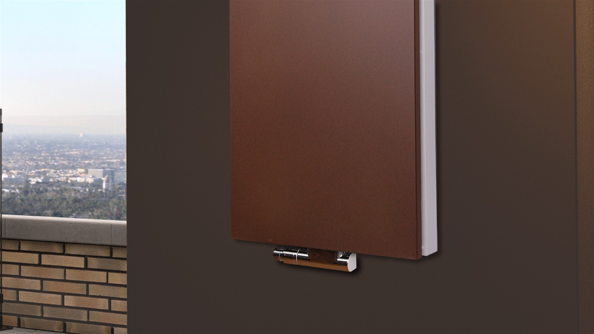 BADHEIZKÖRPER Design Mirror Steel 5 120x47cm 1458 Watt braun (+1 Halter 50mm) SZAGATO Designheizkörper Handtuchheizkörper mit Mittelanschluss