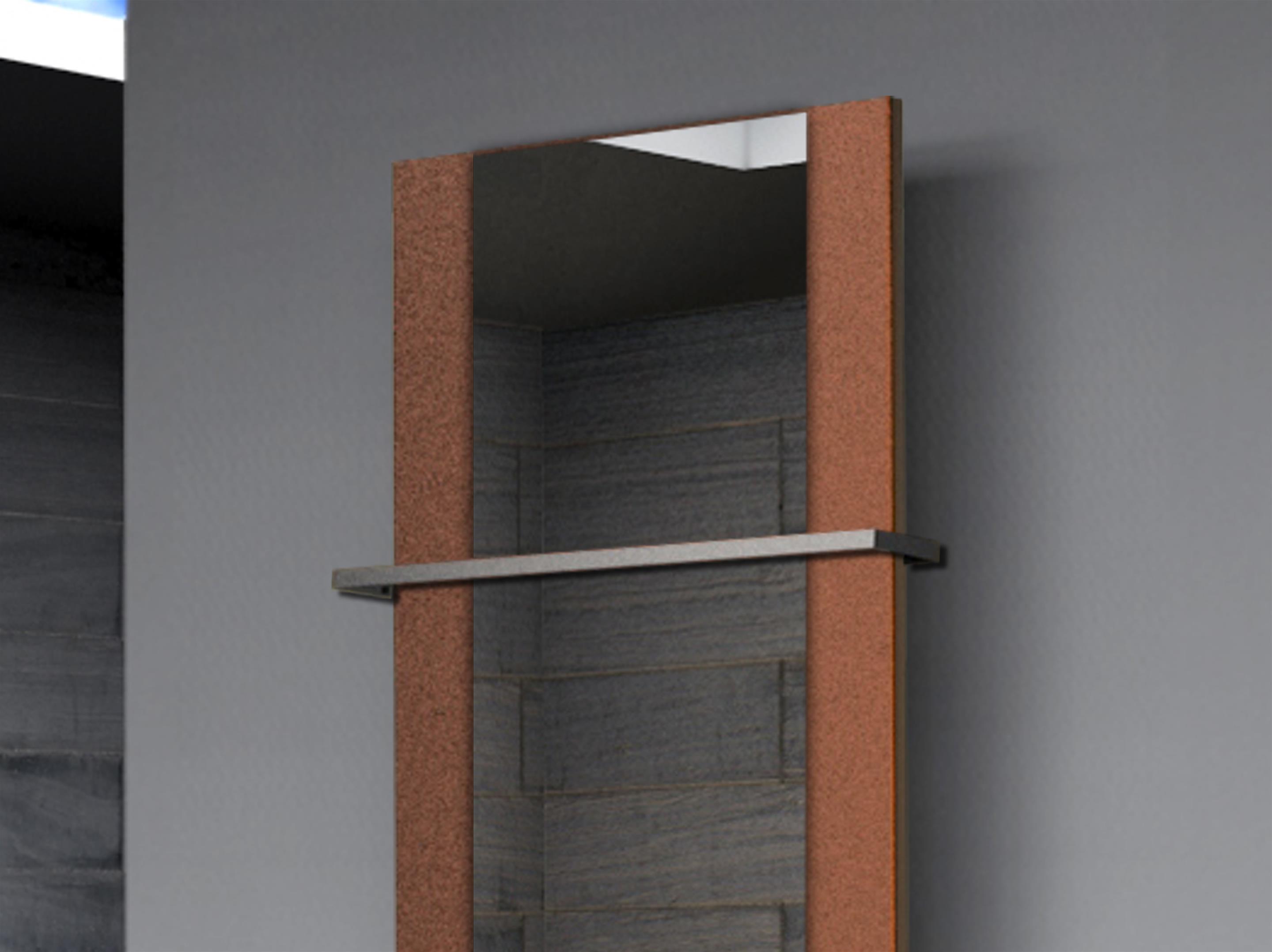 BADHEIZKÖRPER mit Spiegel Design Singapur 2 120x47cm 799 Watt braun  (+1 Halter 15mm) SZAGATO Designheizkörper mit Mittelanschluss Handtuchwärmer