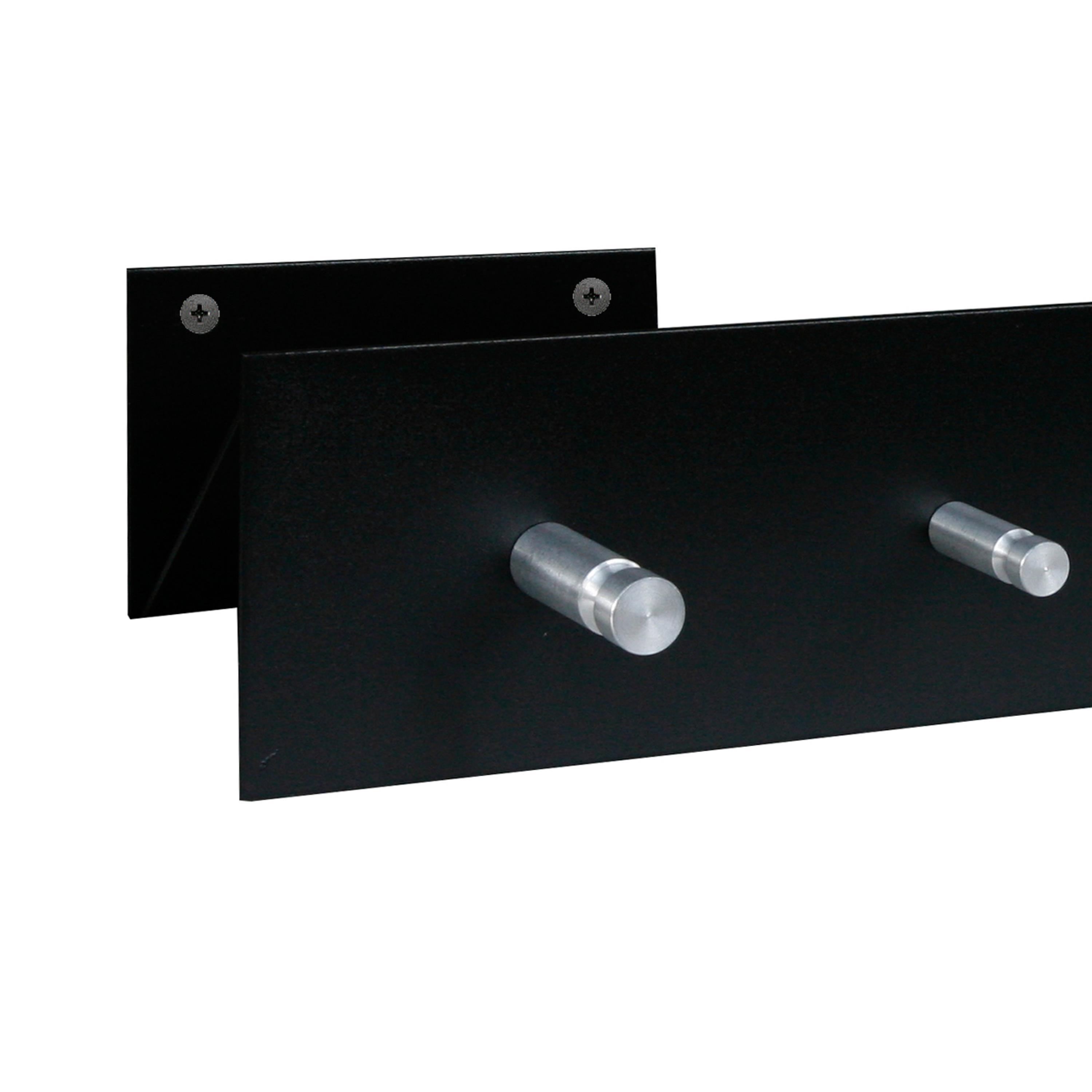 Garderobenleiste 50x9cm schwarz (gerade Anordnung) SZAGATO Made in Germany Garderobenpaneel Flurgarderobe Garderobe Flur Wandgarderobe Hakenleiste