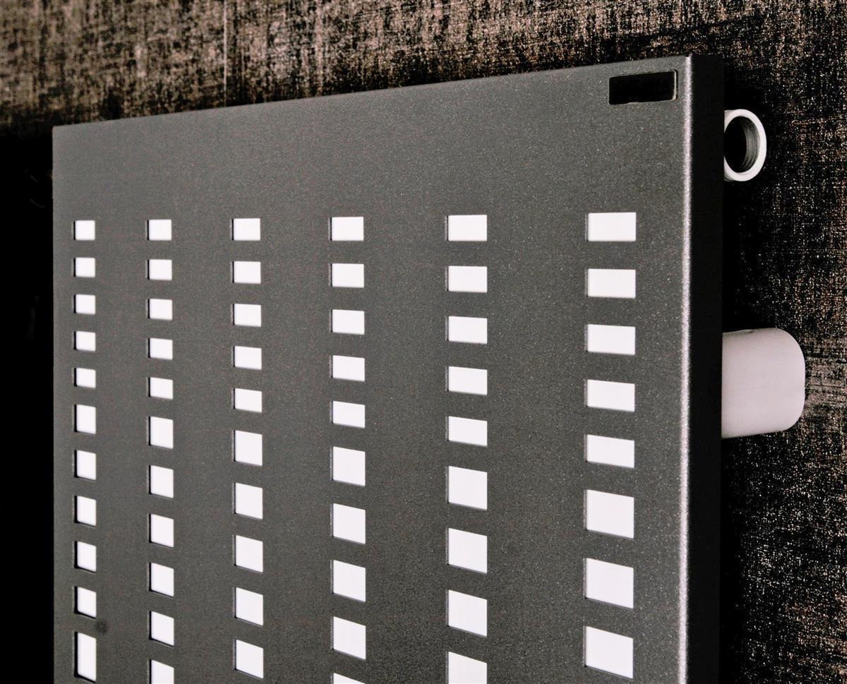 BADHEIZKÖRPER Design broken Mirror 3 180x47cm 1118Watt anthrazit - moonstone (+2 Halter 50mm) SZAGATO Designheizkörper Mittelanschluss Handtuchwärmer