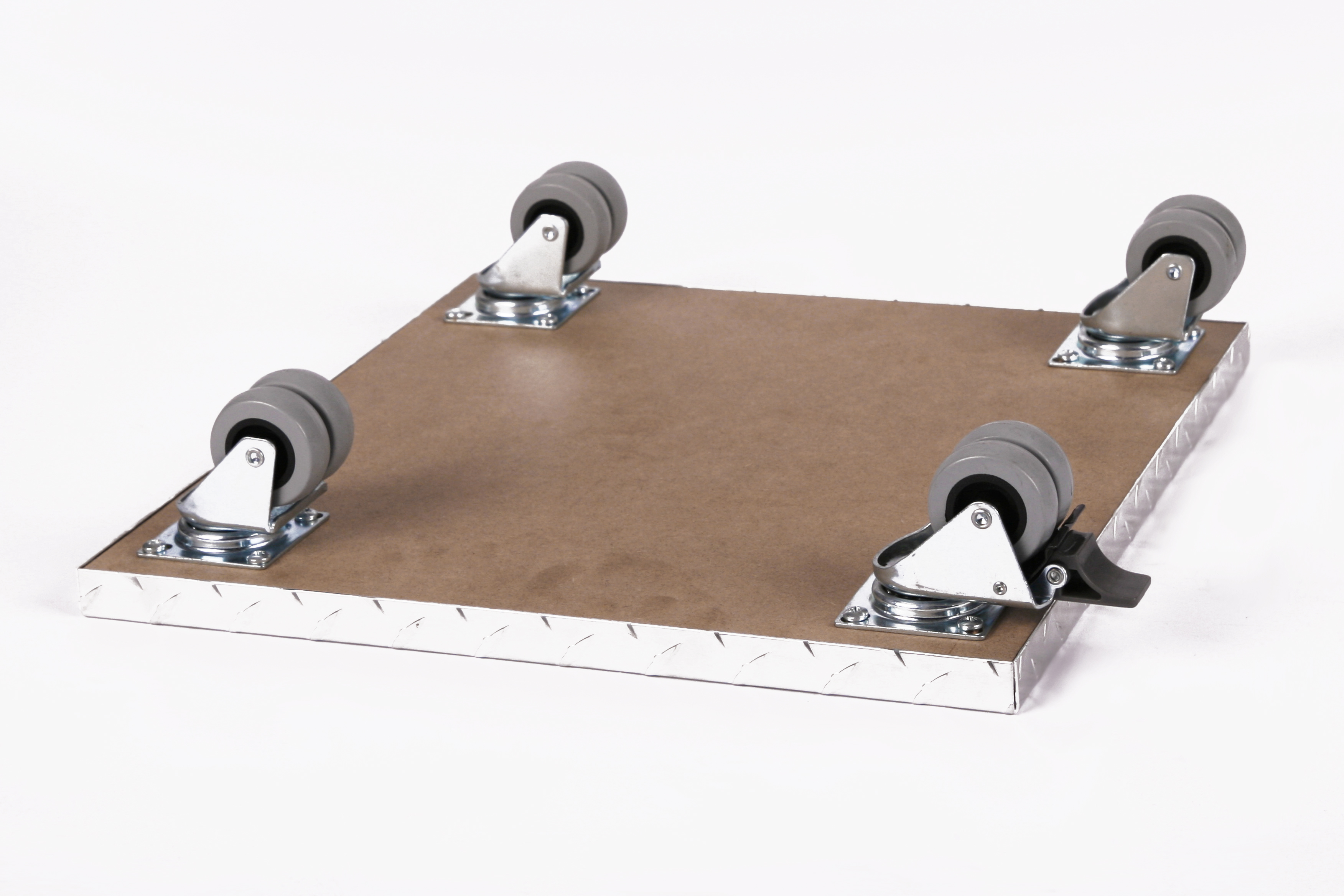 Rollbrett Pflanzenroller 50x50cm ALU 300kg Doppelrollen + Bremse SZAGATO Made in Germany Blumenuntersetzer Möbelroller Blumenroller Transportroller