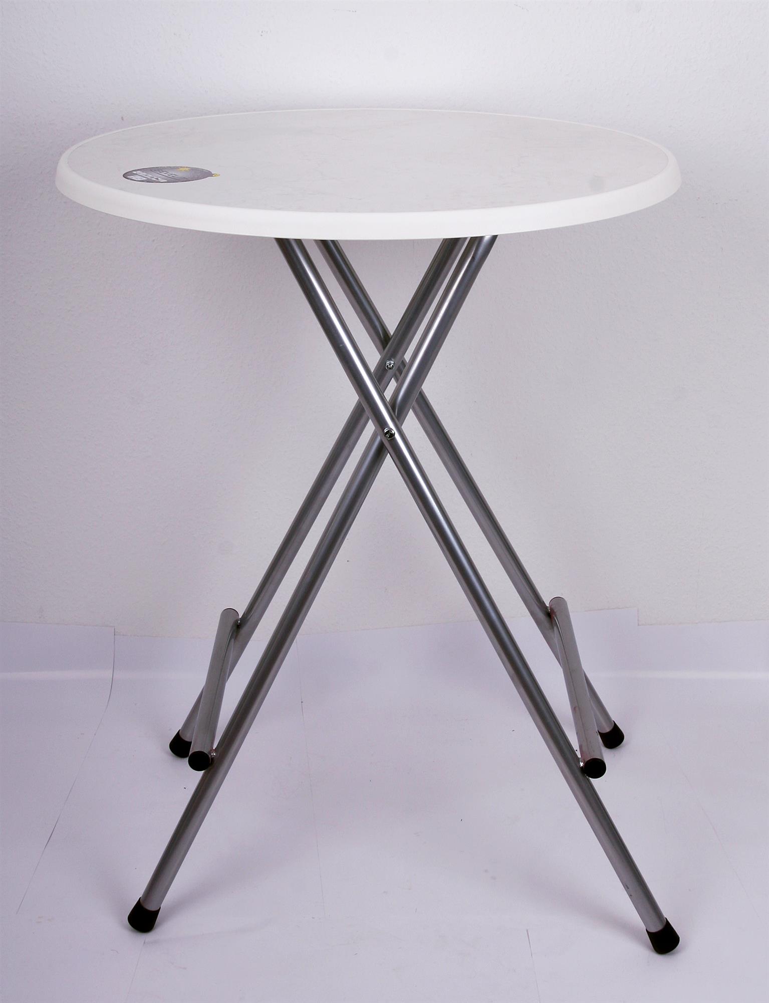 Stehtisch klappbar Profi 110xØ70cm weiß SZAGATO Made in Germany klappbarer Stehtisch outdoor Bistrotisch rund Partytisch Stehtische Hochtisch