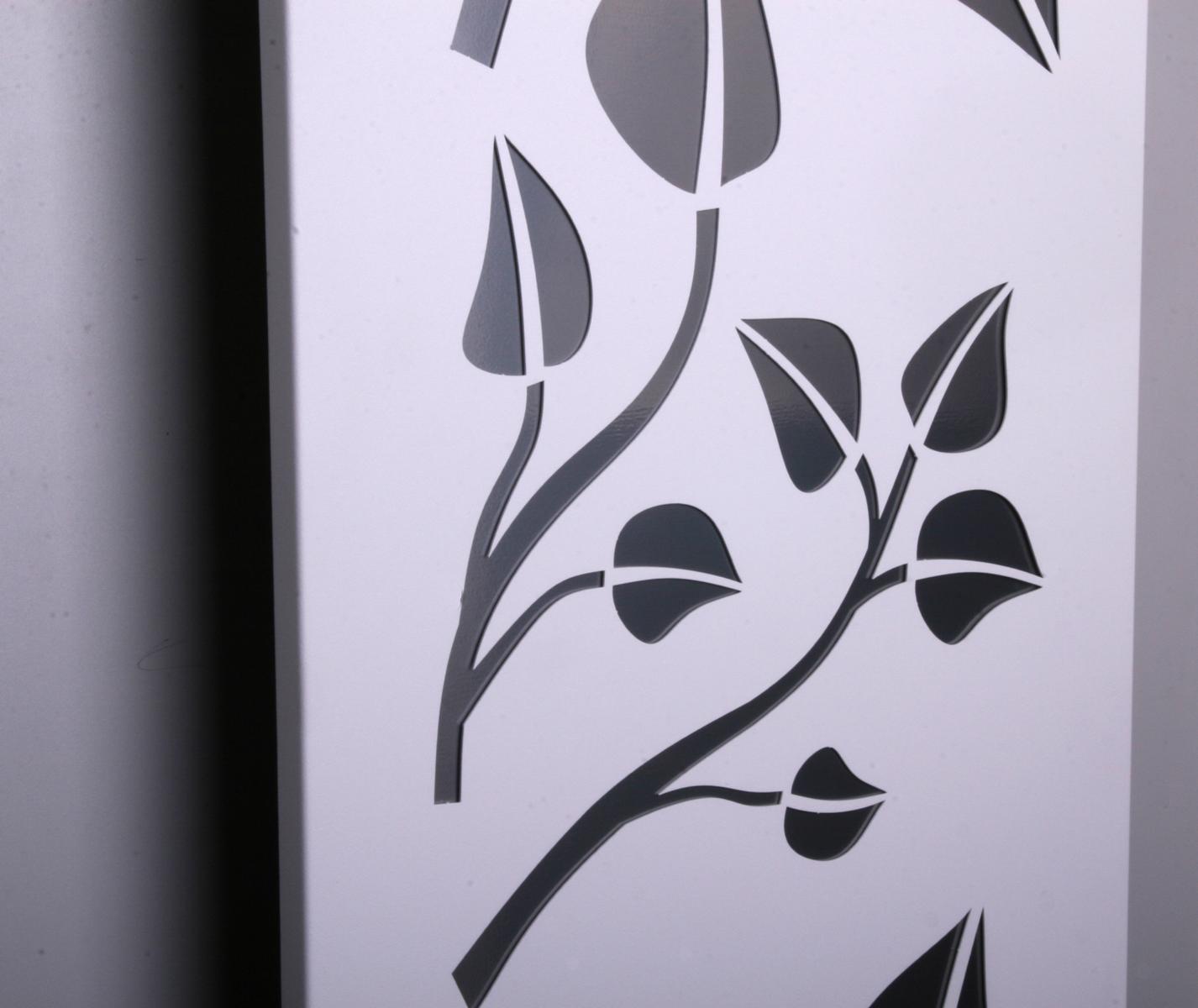 BADHEIZKÖRPER Design Leaves 3 180x47cm 1118 Watt weiß (+2 Halter 50mm) SZAGATO Designheizkörper Handtuchheizkörper mit Mittelanschluss Handtuchwärmer